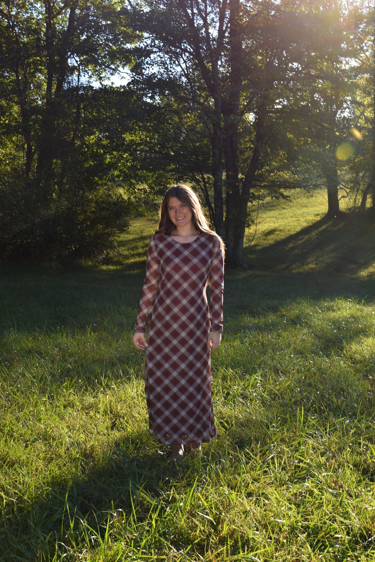 The Willow Plaid Maxi Dress