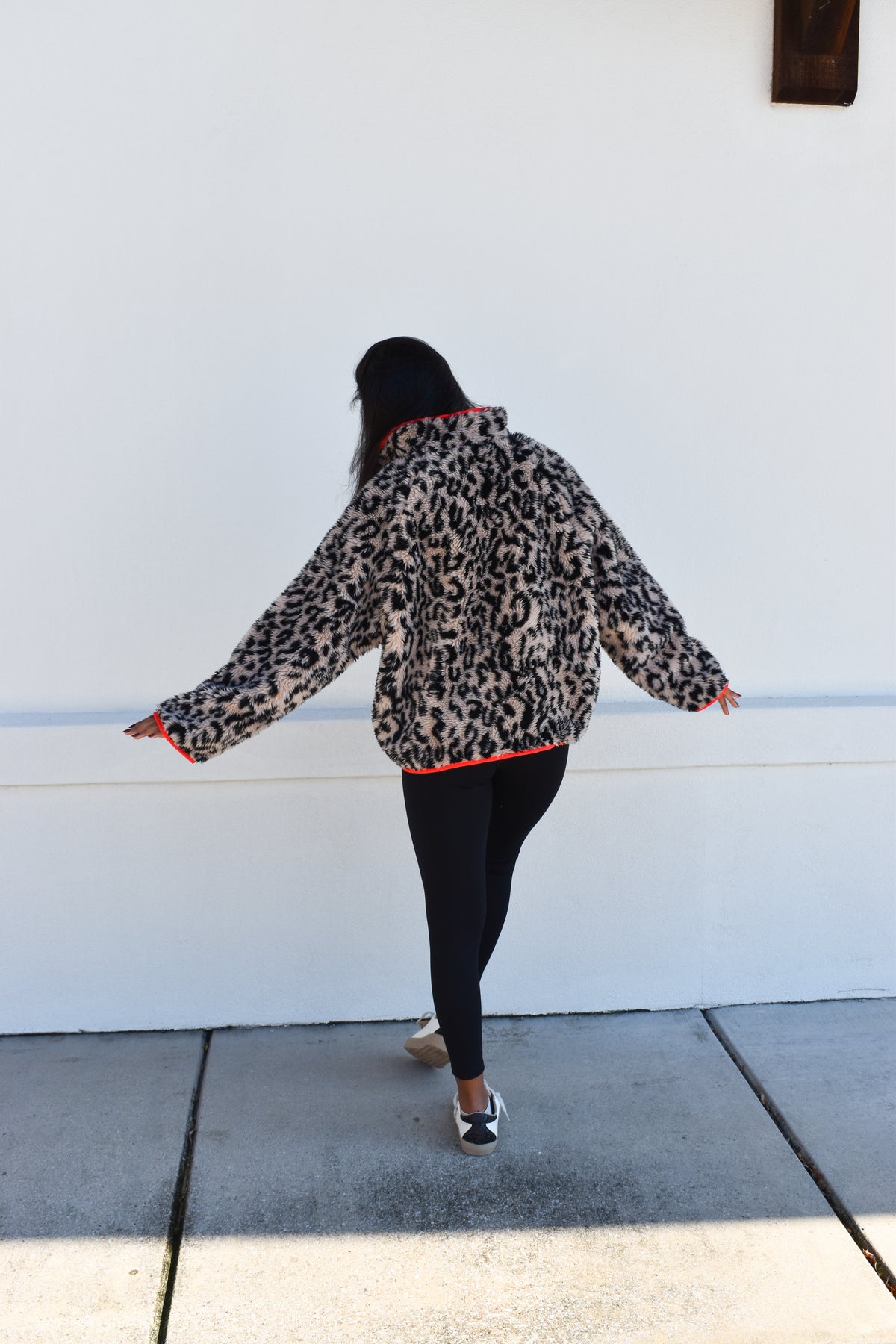 *12/30 PREORDER* Leopard Half Zip Front Pullover Jacket