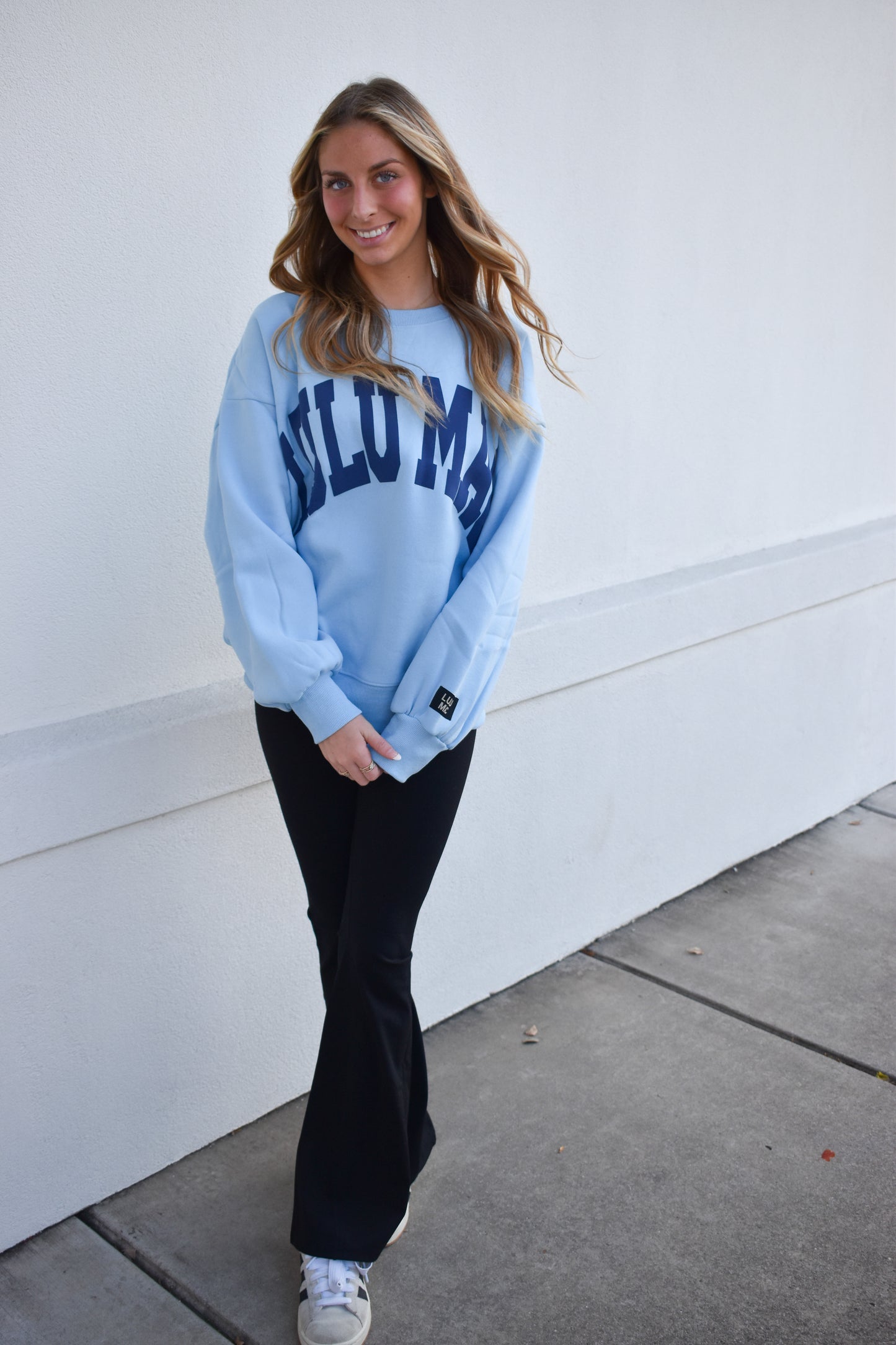 Lulu Mac Sweatshirt: Baby Blue/Navy