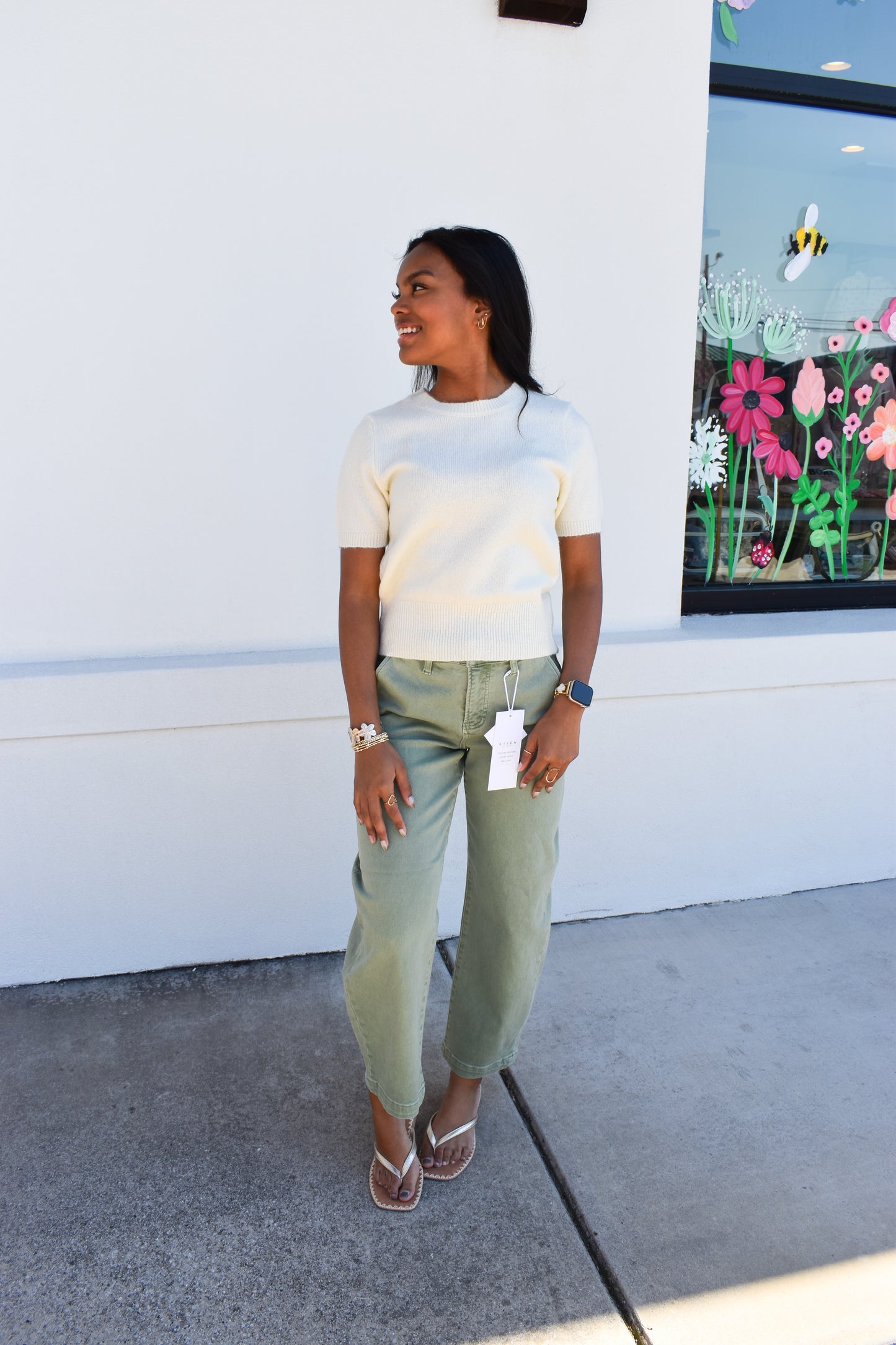 Classic White Short Sleeve Sweater