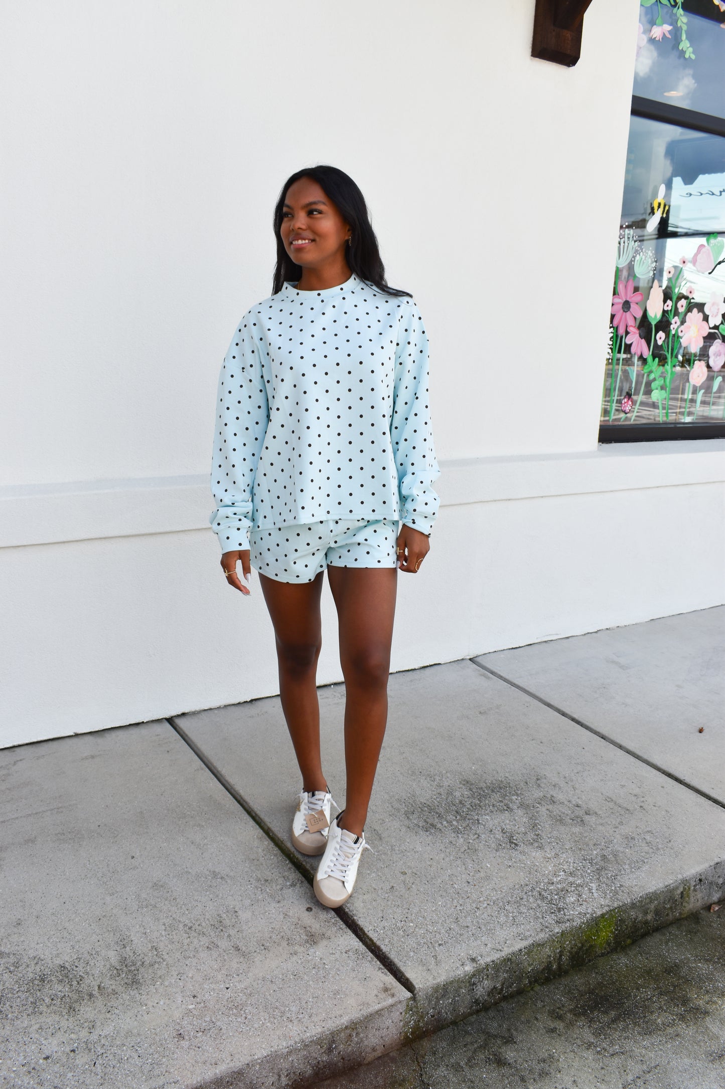 Blue Polka Dot Sweatshirt