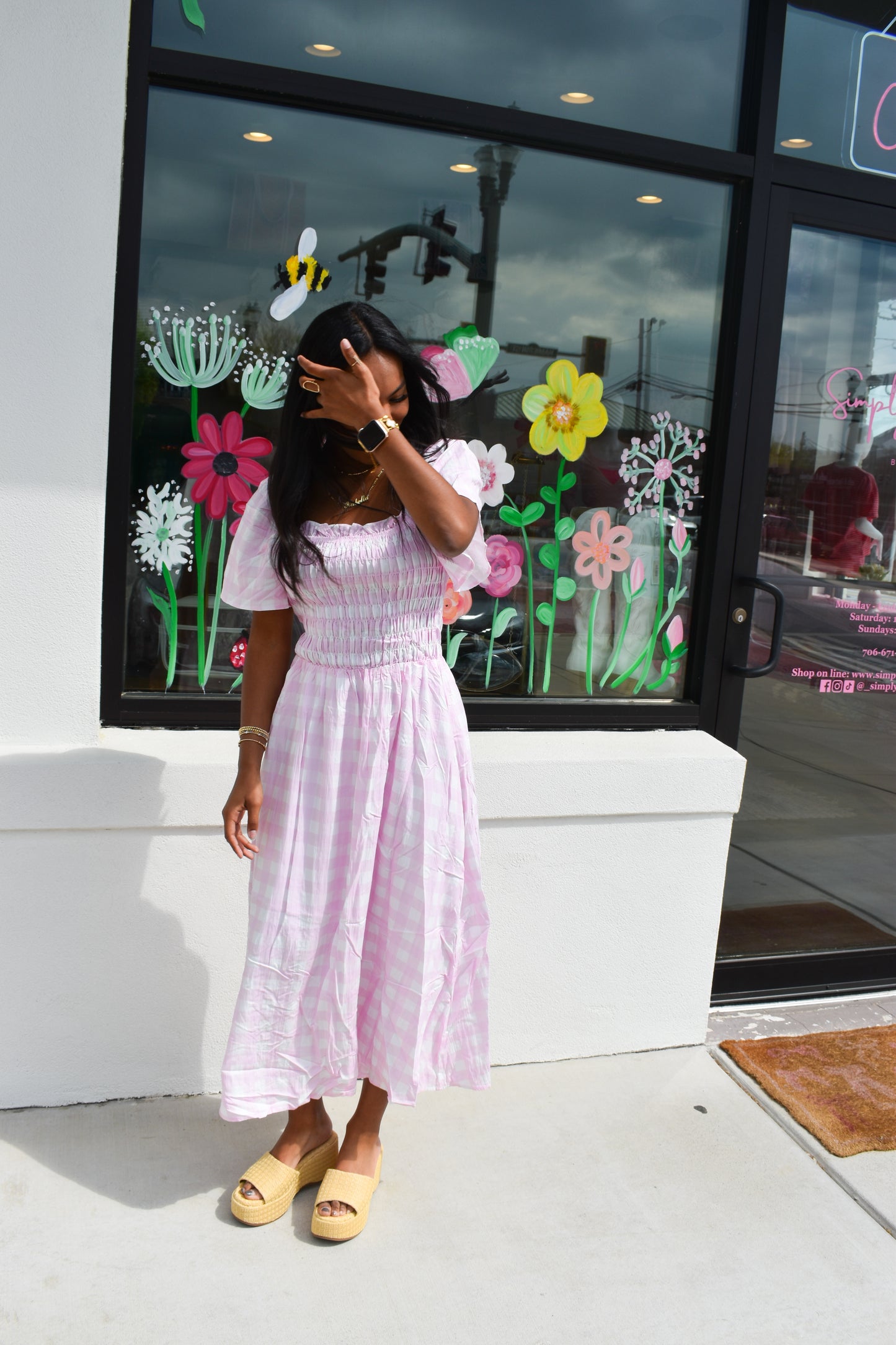 Pretty in Pink Gingham Maxi Dress