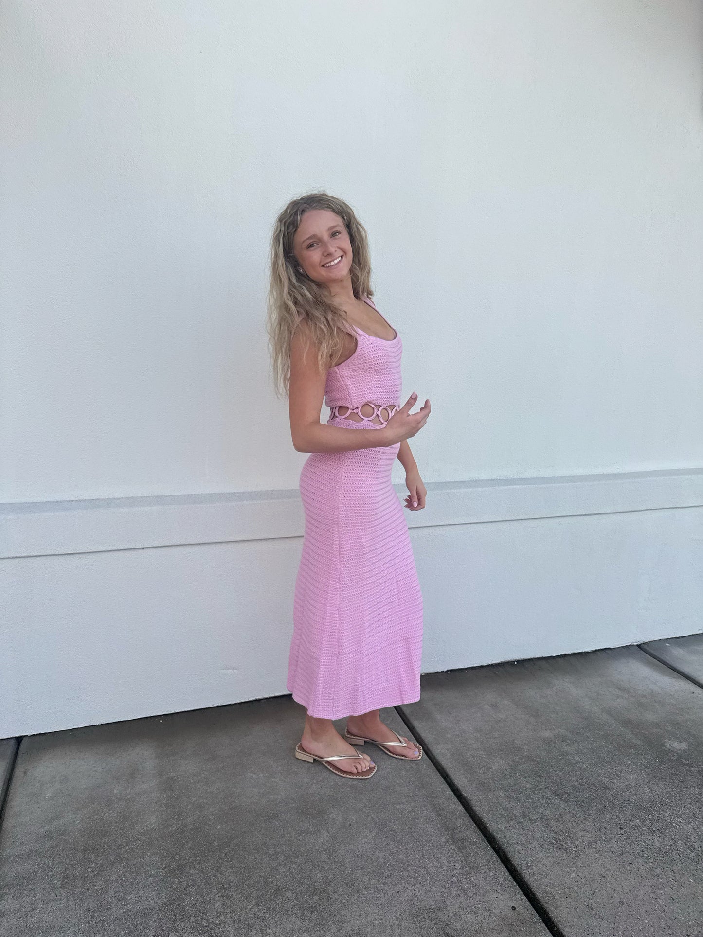 Alana Crochet Dress W/ Cutout