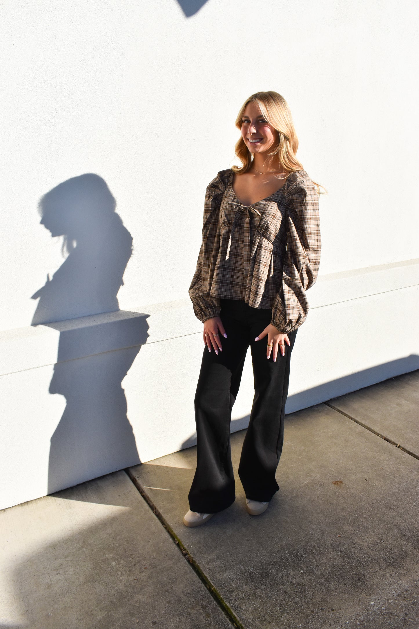 Preppy Twist Plaid Blouse