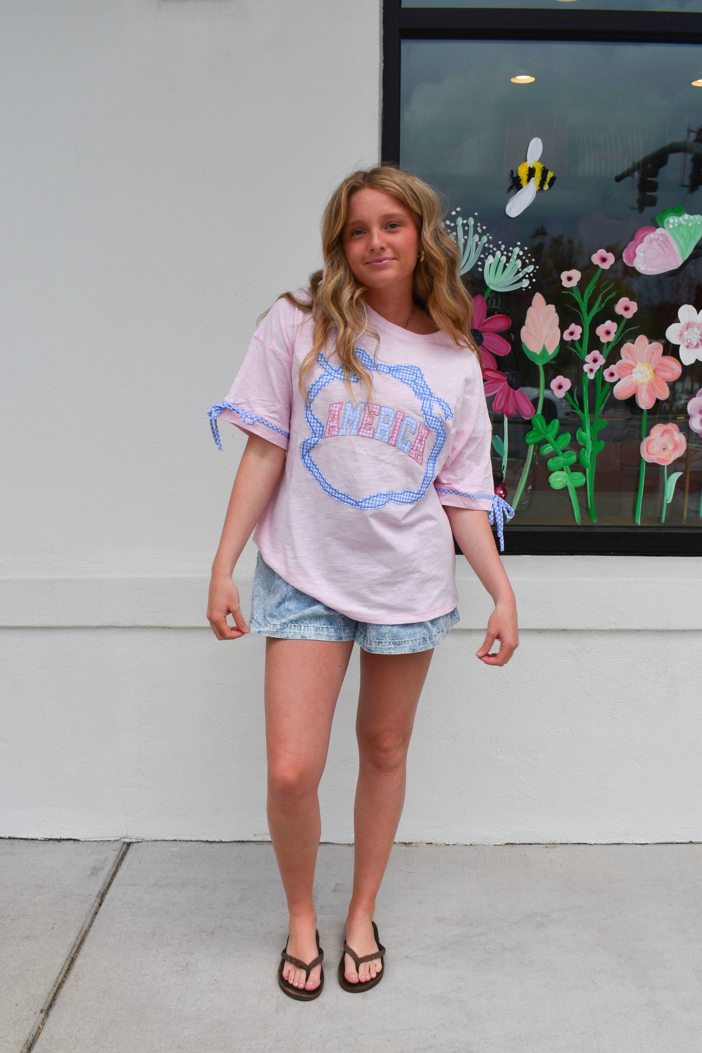 America Bow Gingham Top