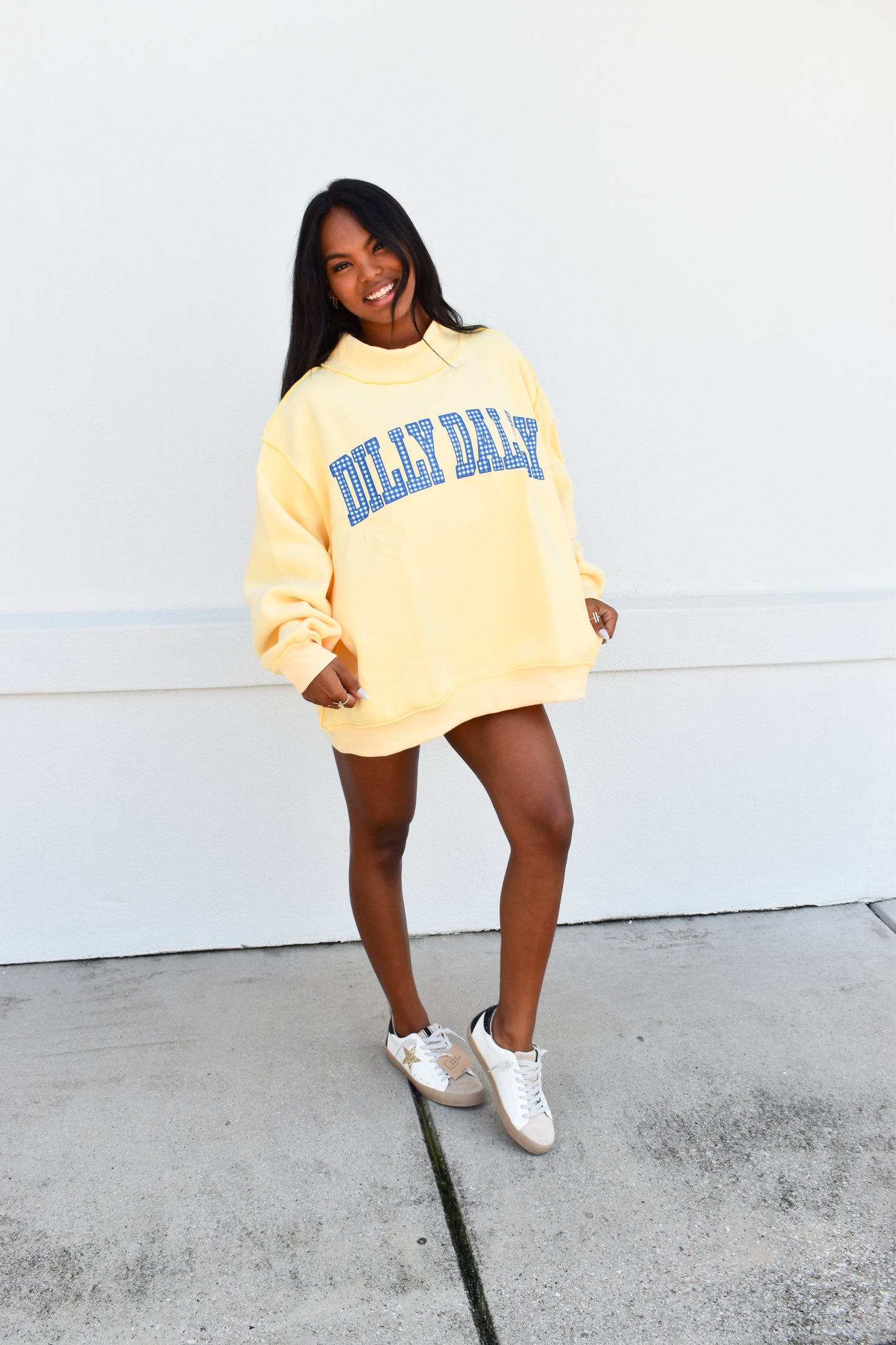 'DILLY DALLY & LOLLY GAG' Reversible Mockneck