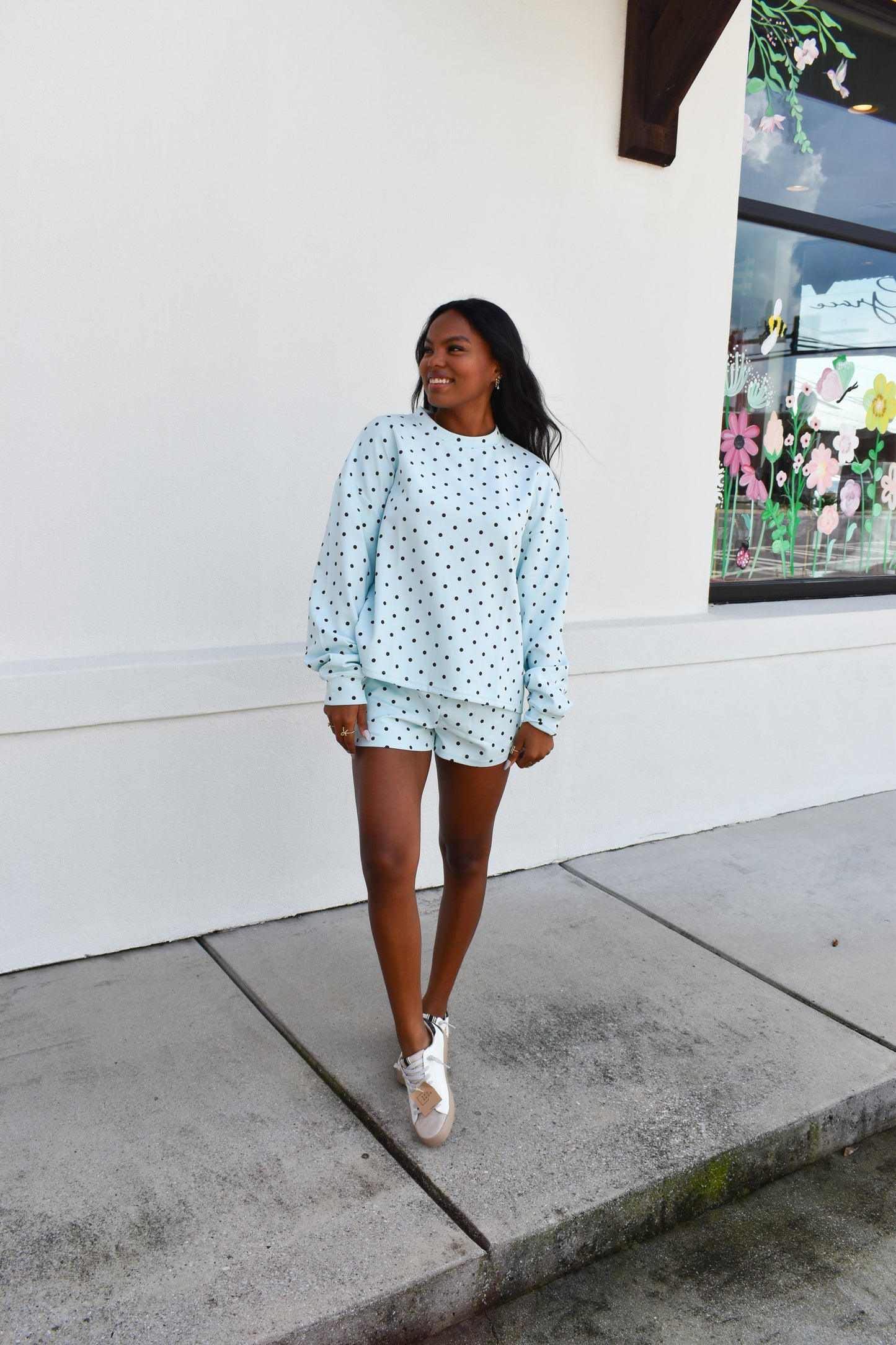 Blue Polka Dot Sweatshirt