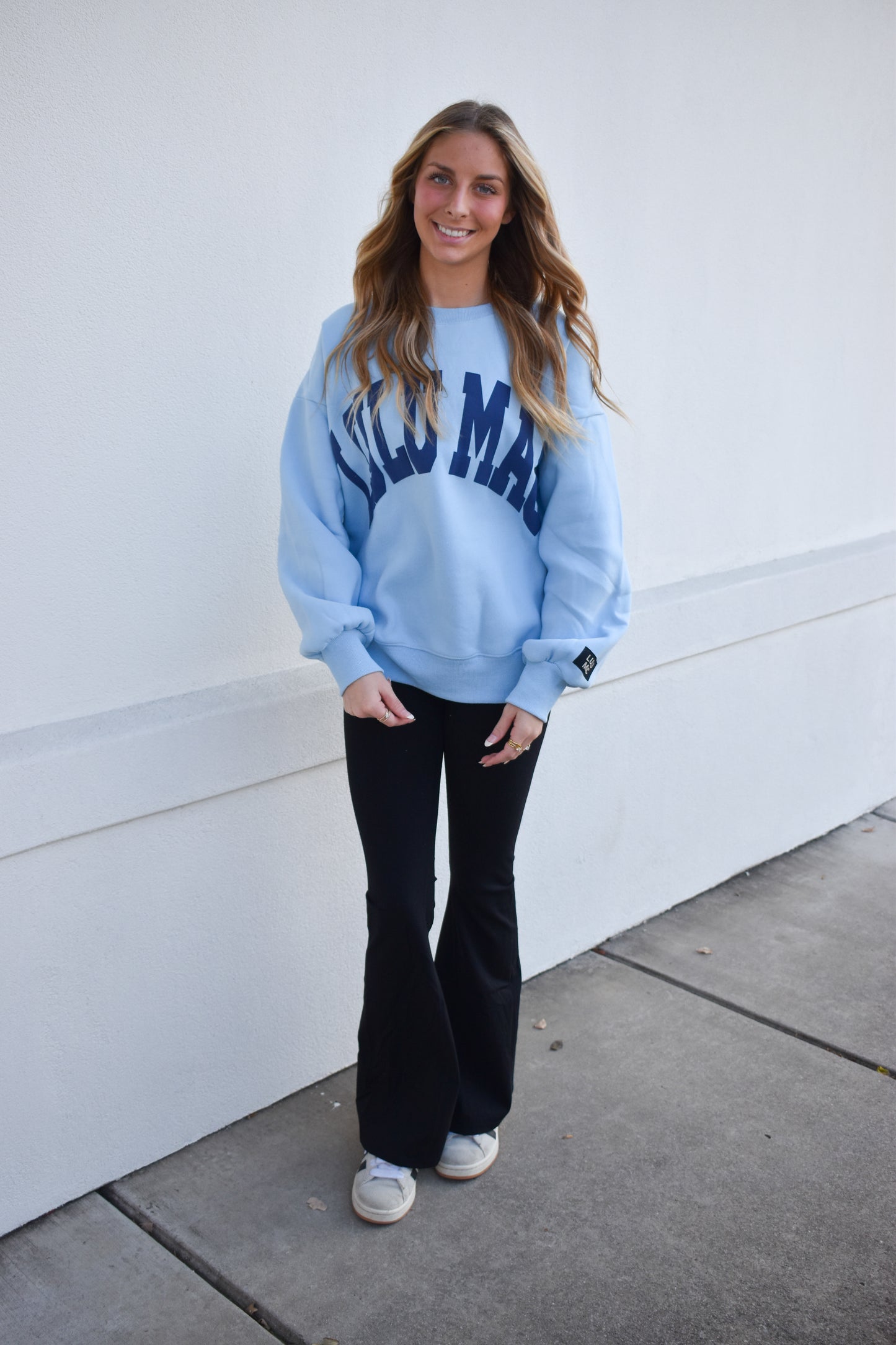 Lulu Mac Sweatshirt: Baby Blue/Navy