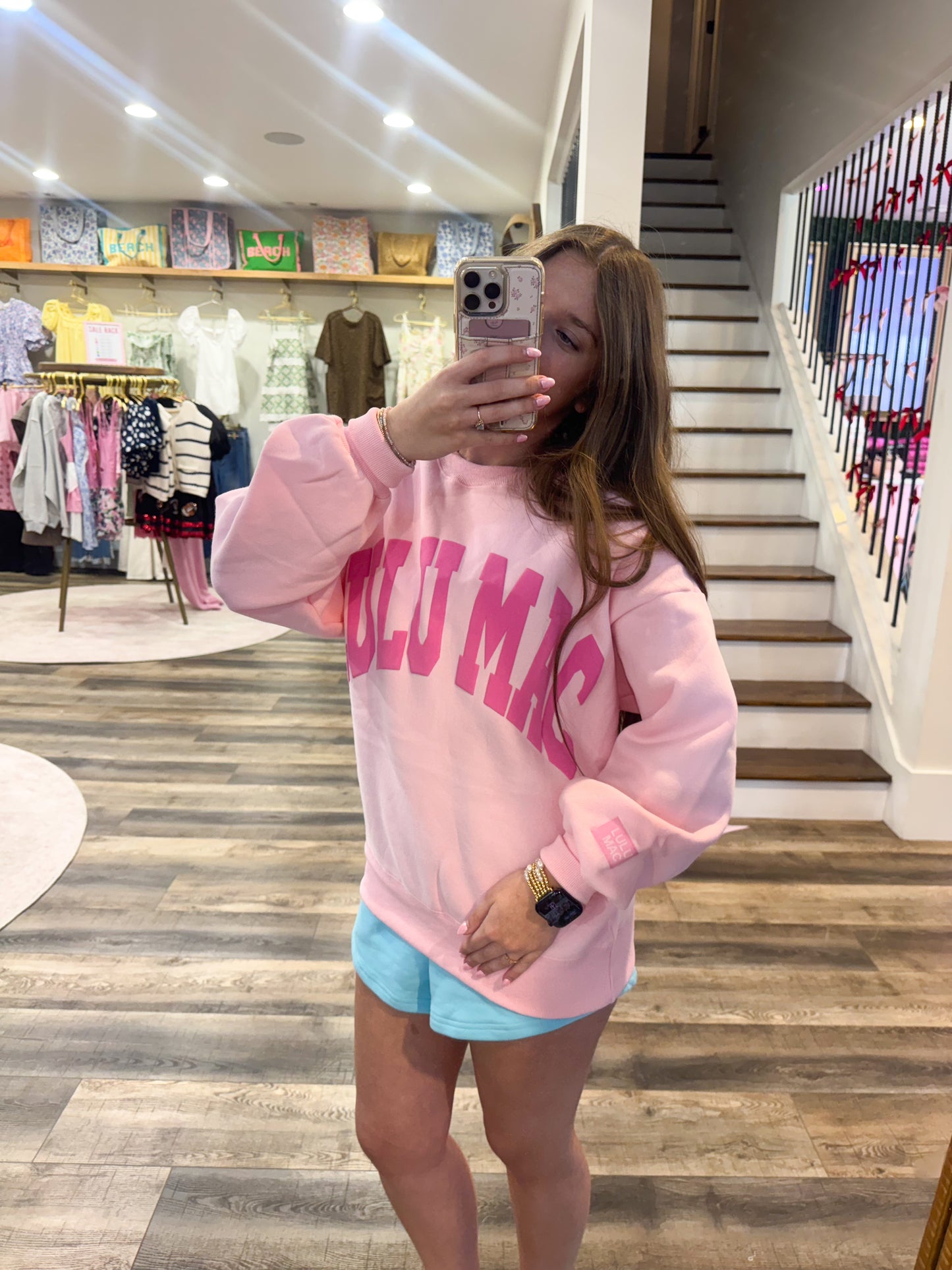 Lulu Mac Sweatshirt: Light Pink/Pink Puff
