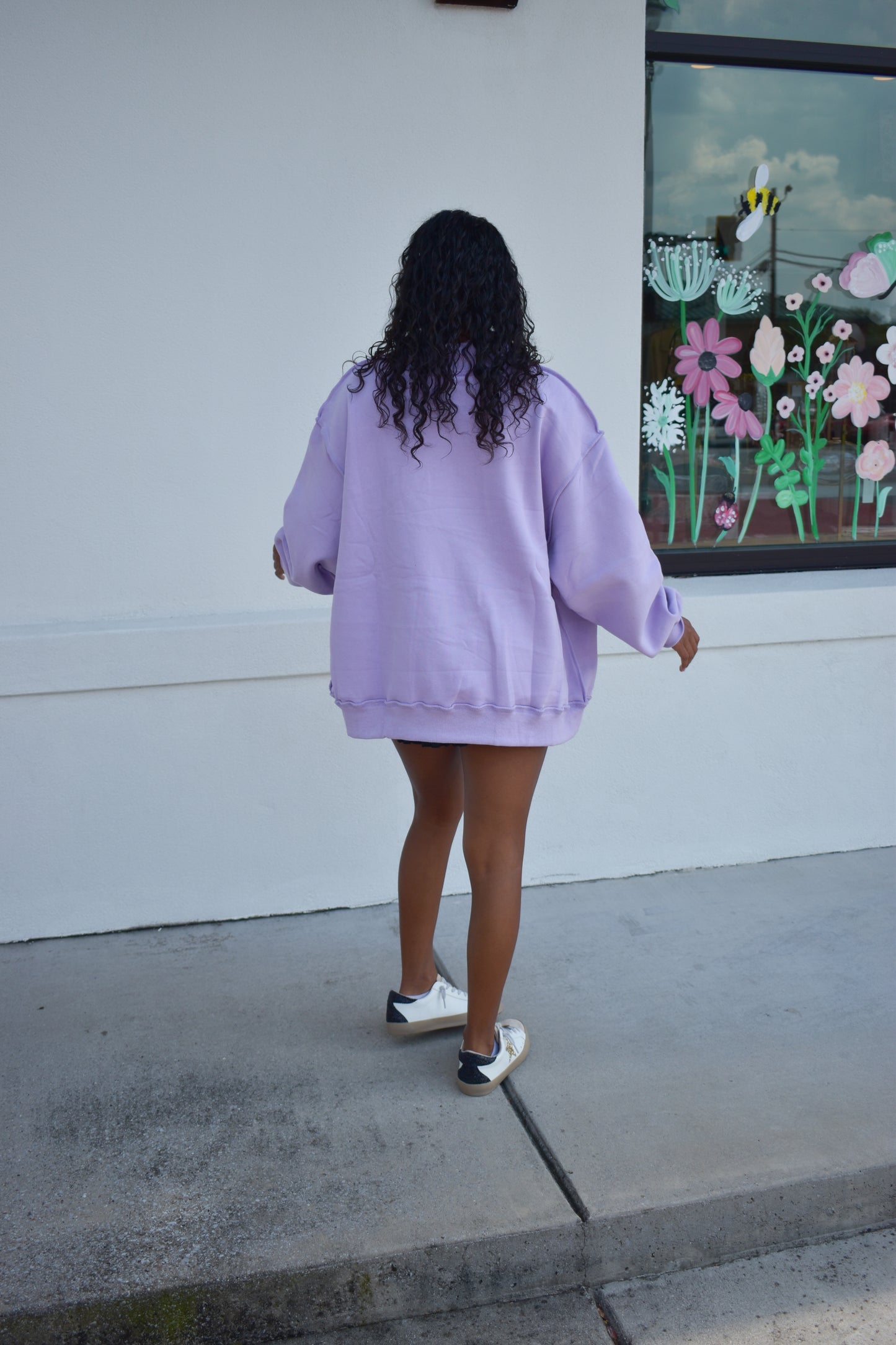'PROVERBS 31:25' Script Collar Mockneck: Lavender