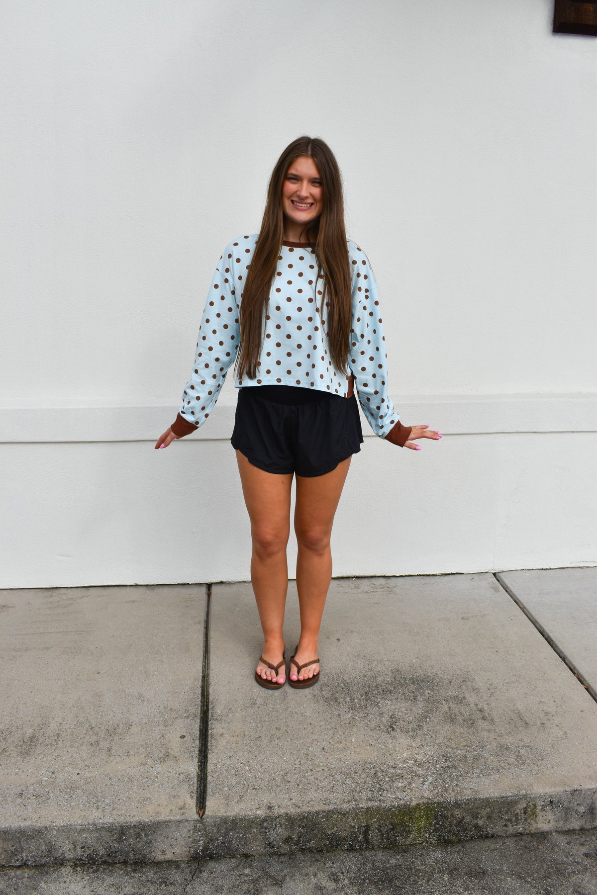 Polka Dot Top W/ Back Cutout