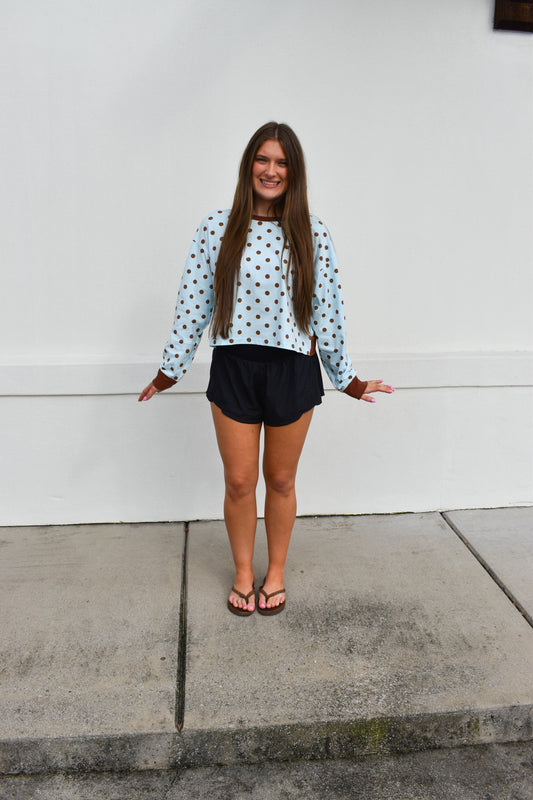 Polka Dot Top W/ Back Cutout