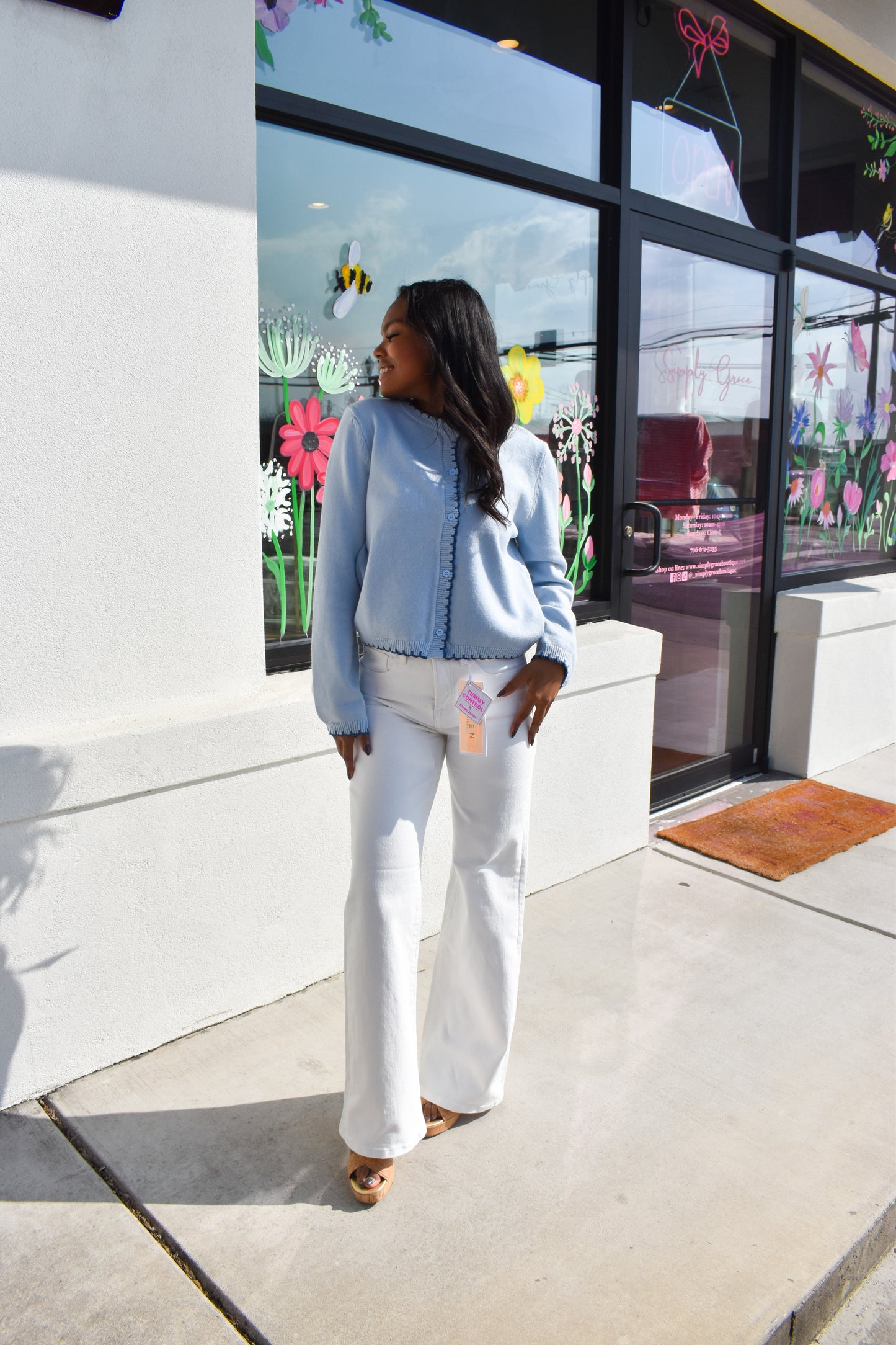 Baby Blue Scallop Cardigan