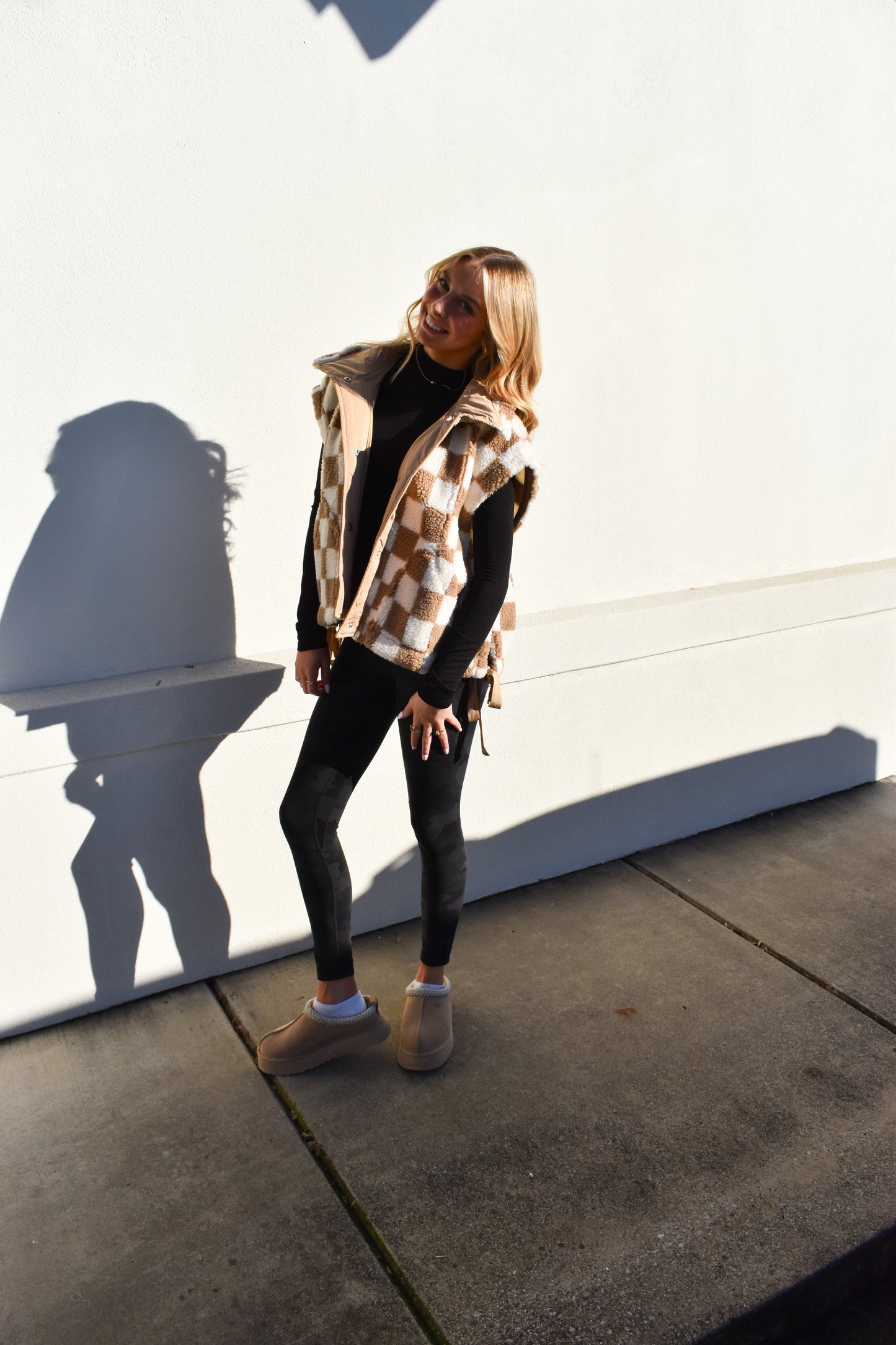 Checkered Fleece Vest