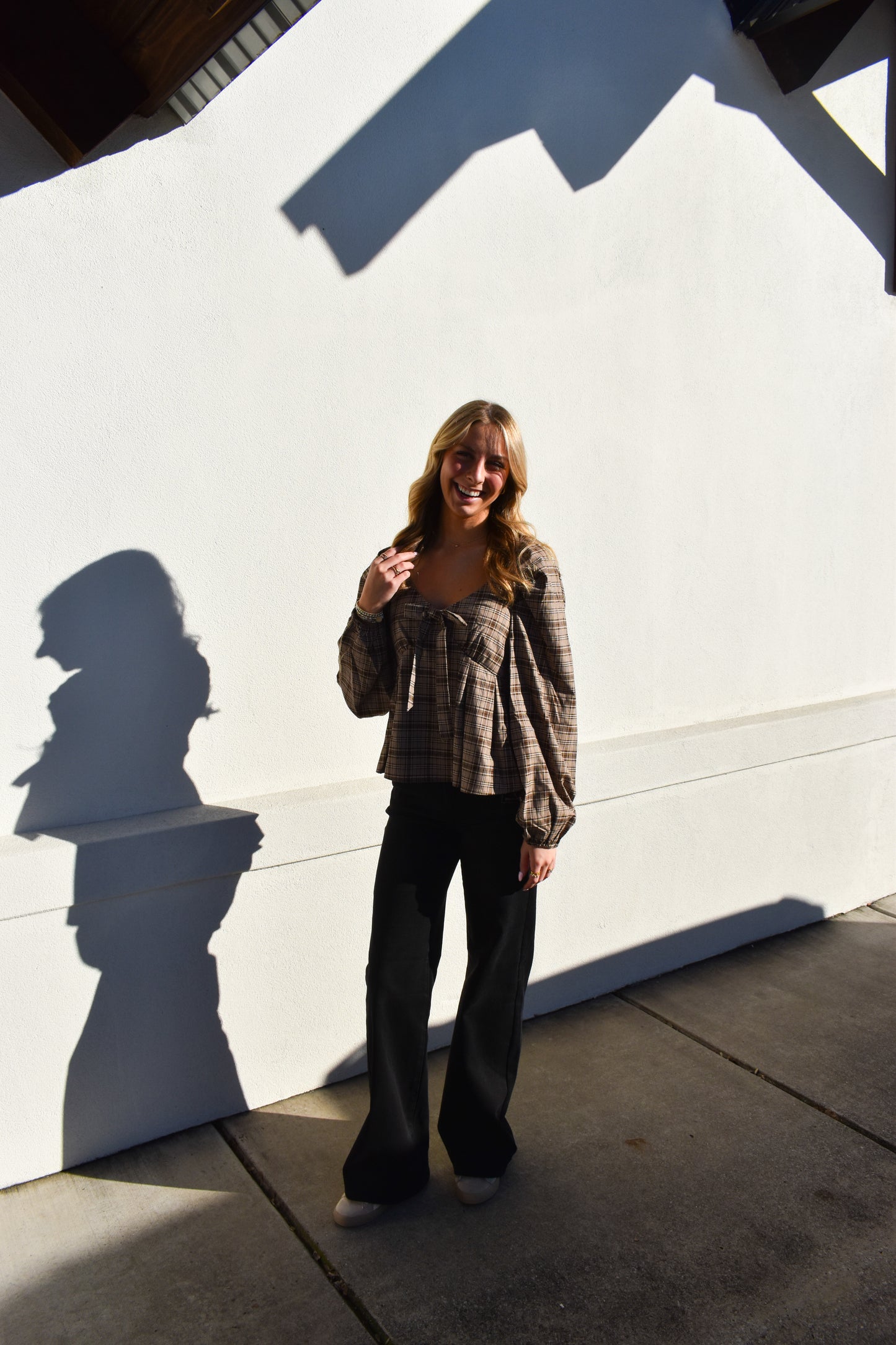 Preppy Twist Plaid Blouse