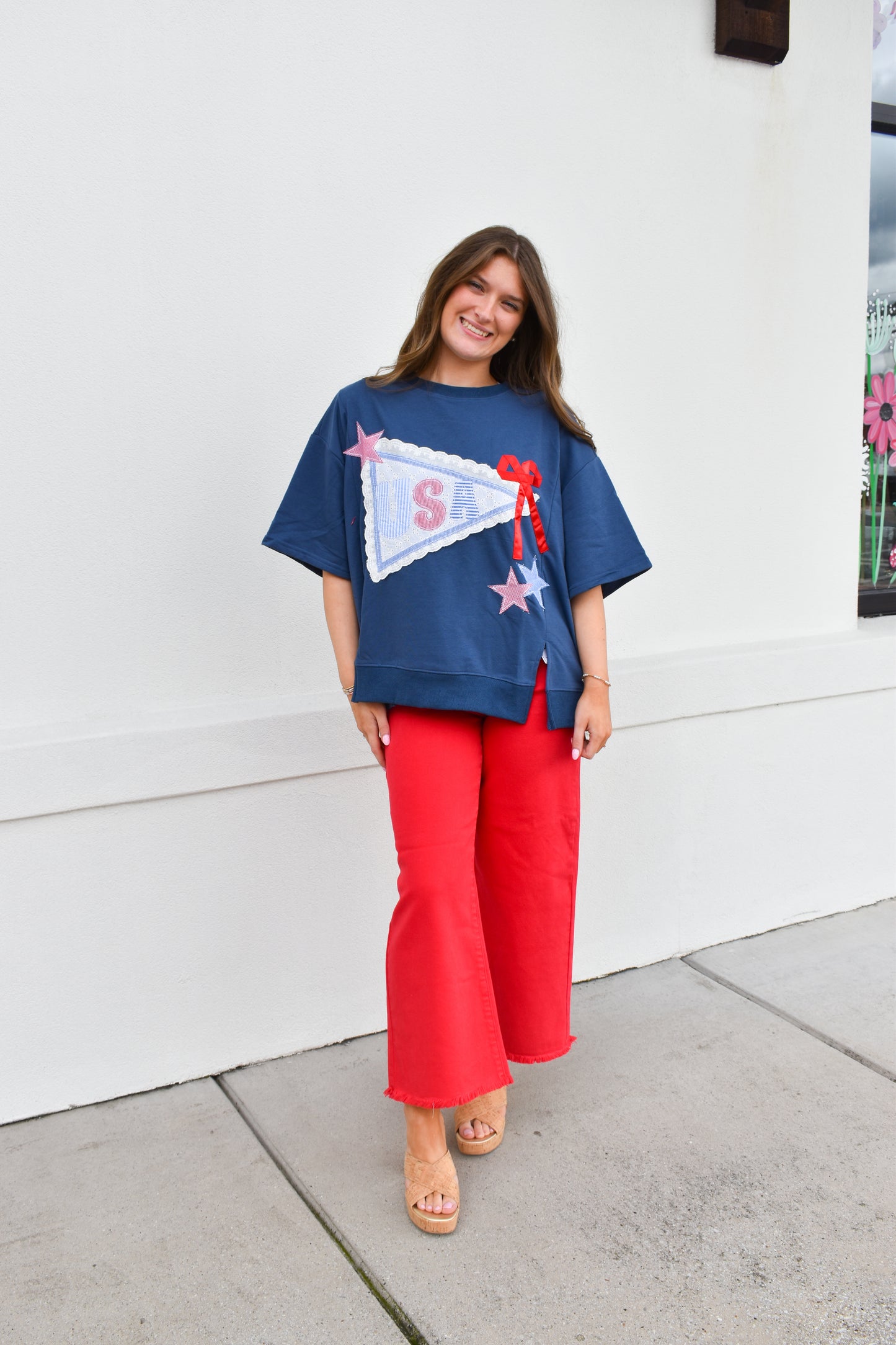 USA Lace Ribbon Sweatshirt