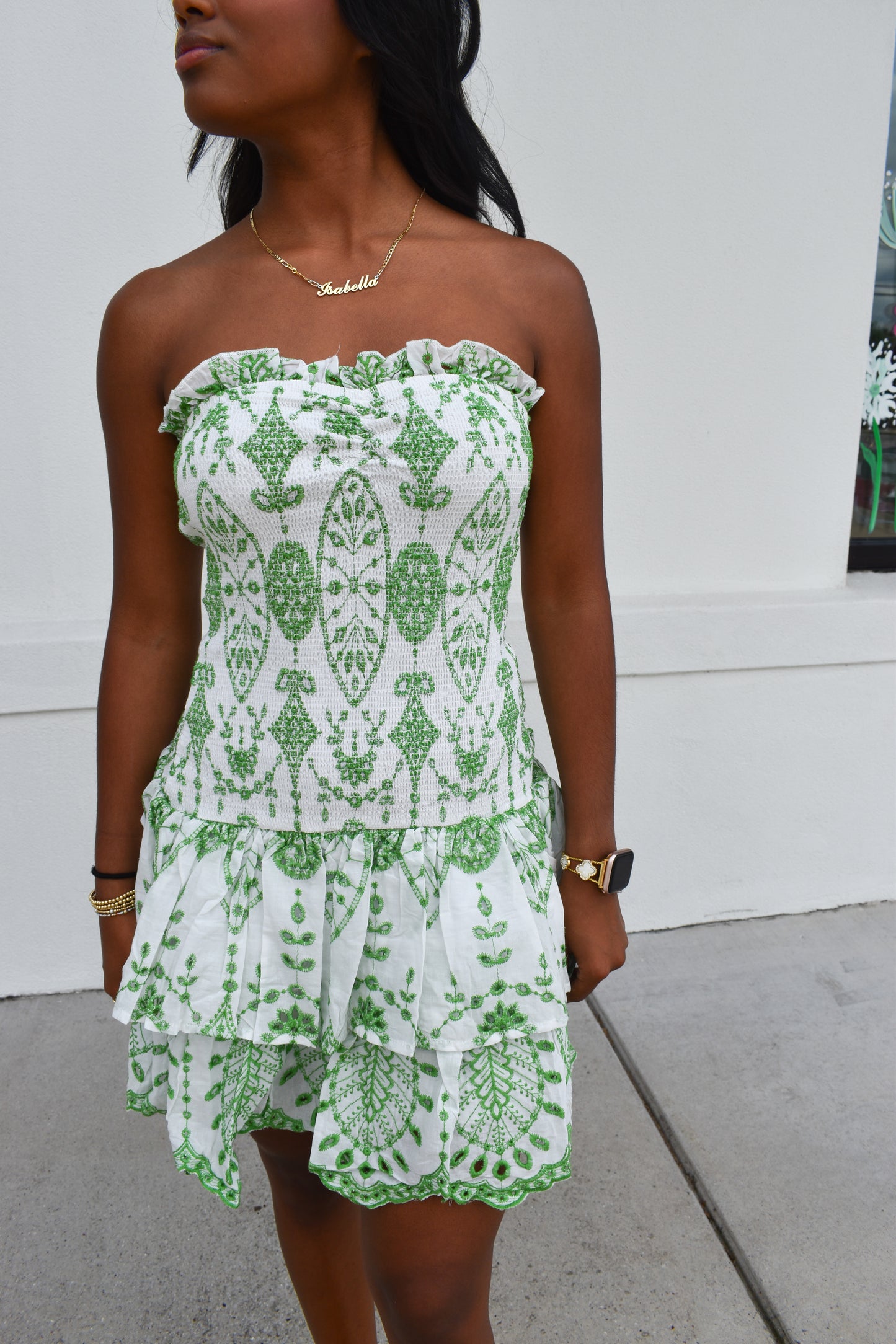Lola Smocked Ruffle Mini Dress