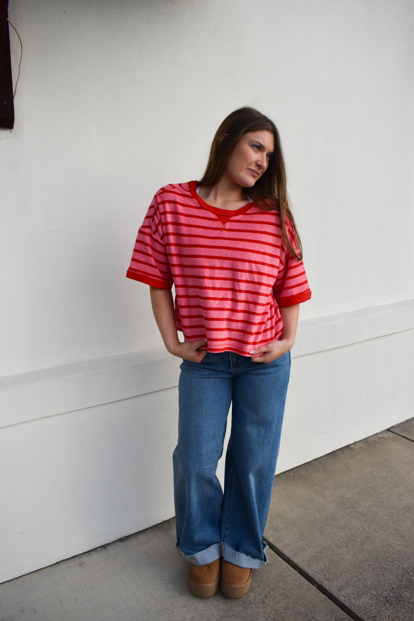 Oversized Stripe Comfy Knit Top