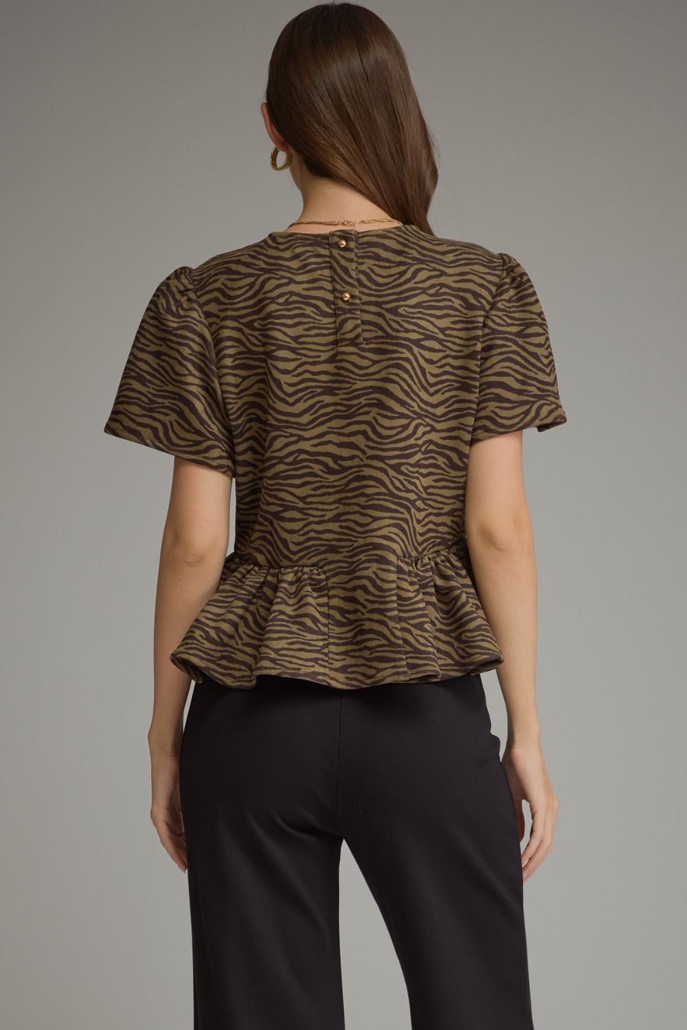 Zebra Social Peplum Top