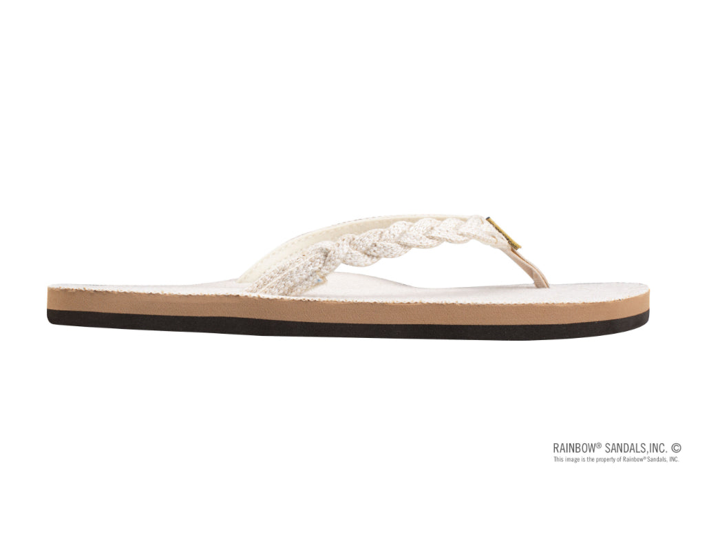 "Rainbow" Natural Hemp Flirty Braidy Flip Flops