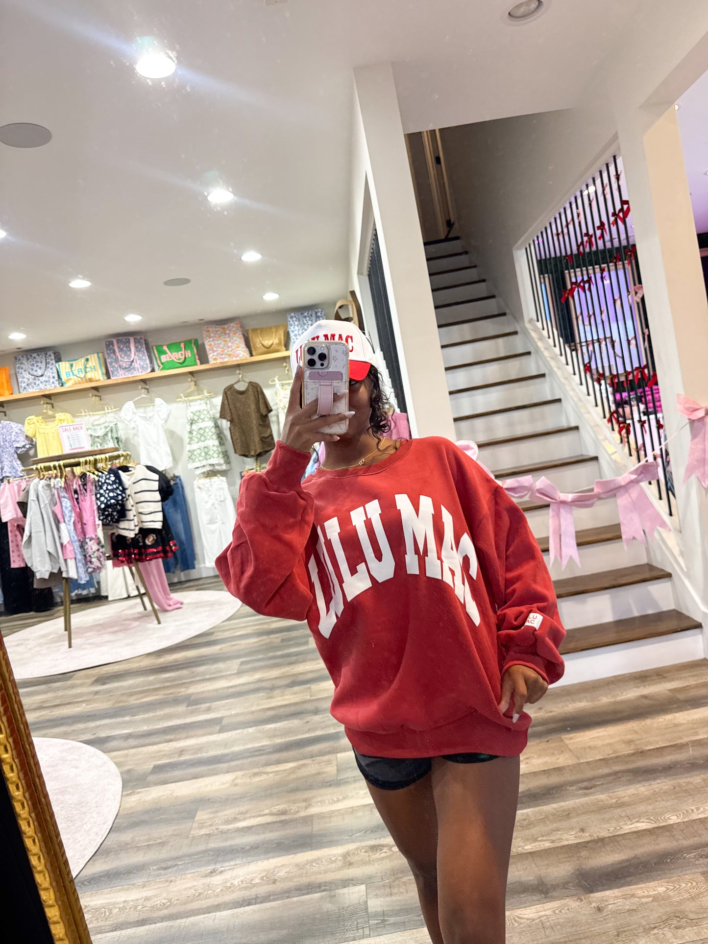 Lulu Mac Sweatshirt Crimson/White