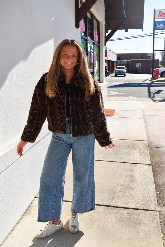 Collared Faux Fur Jacket