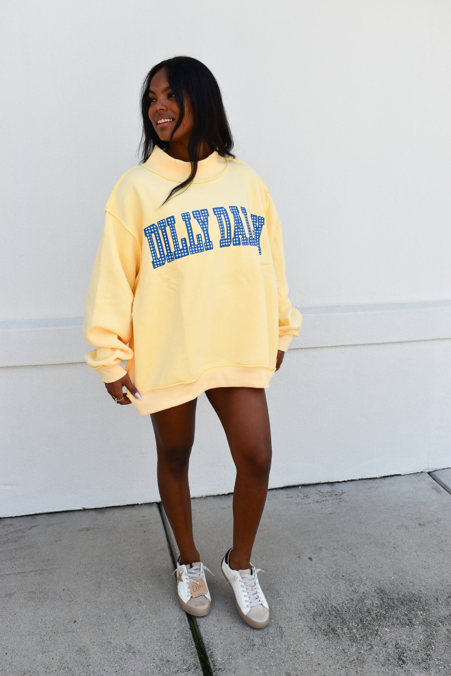 'DILLY DALLY & LOLLY GAG' Reversible Mockneck