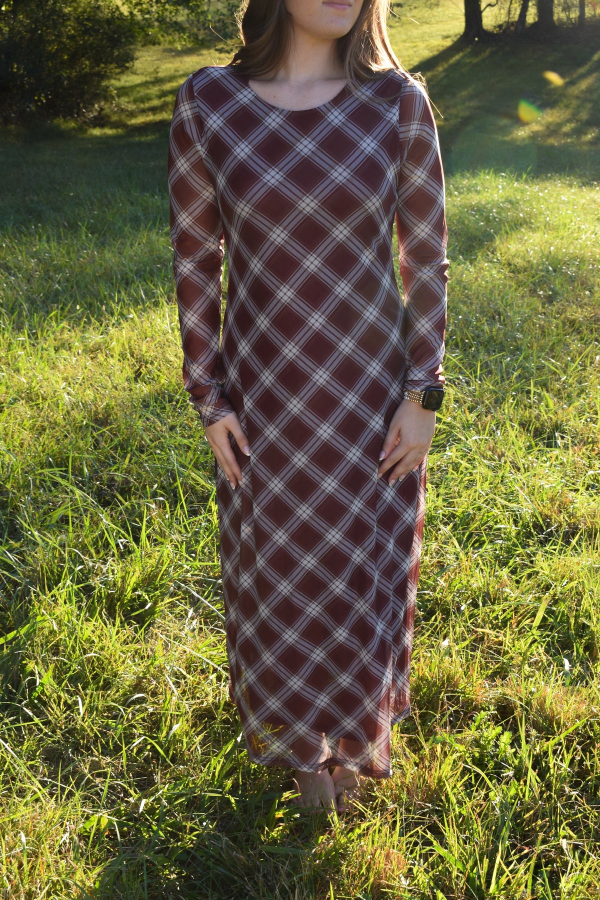 The Willow Plaid Maxi Dress