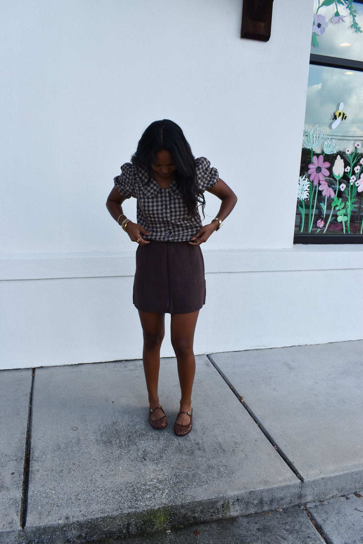 Tailored High-Rise A-Line Mini Skort