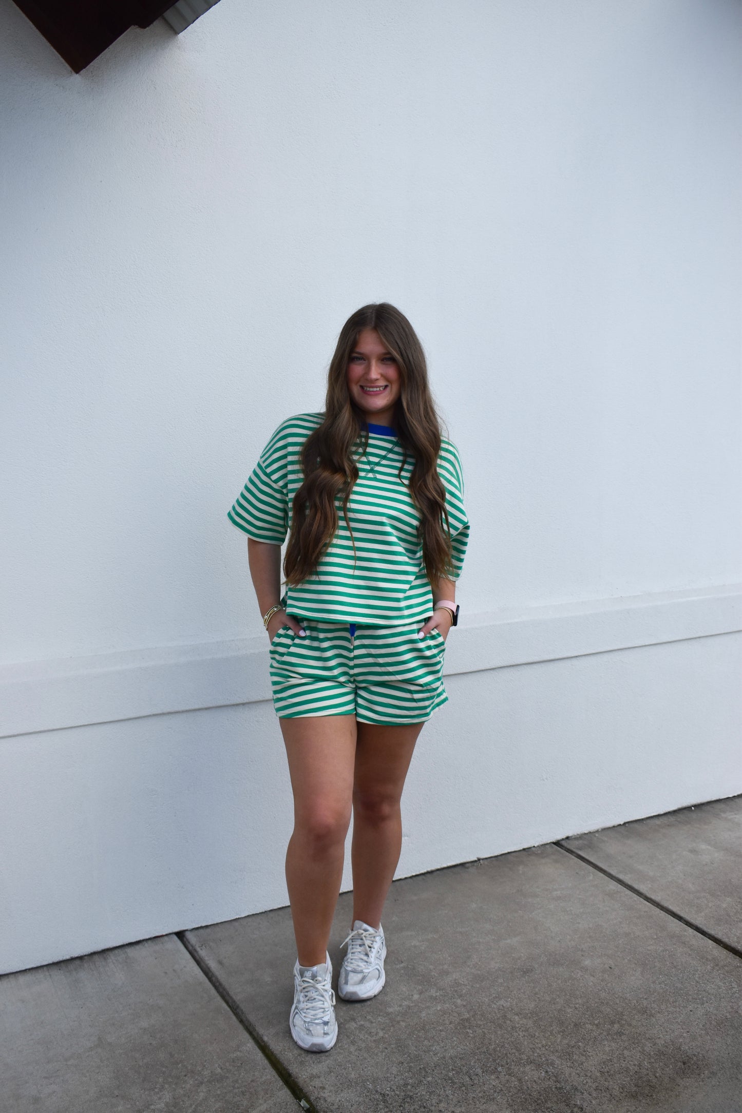 Striped Terry Two-Tone Top