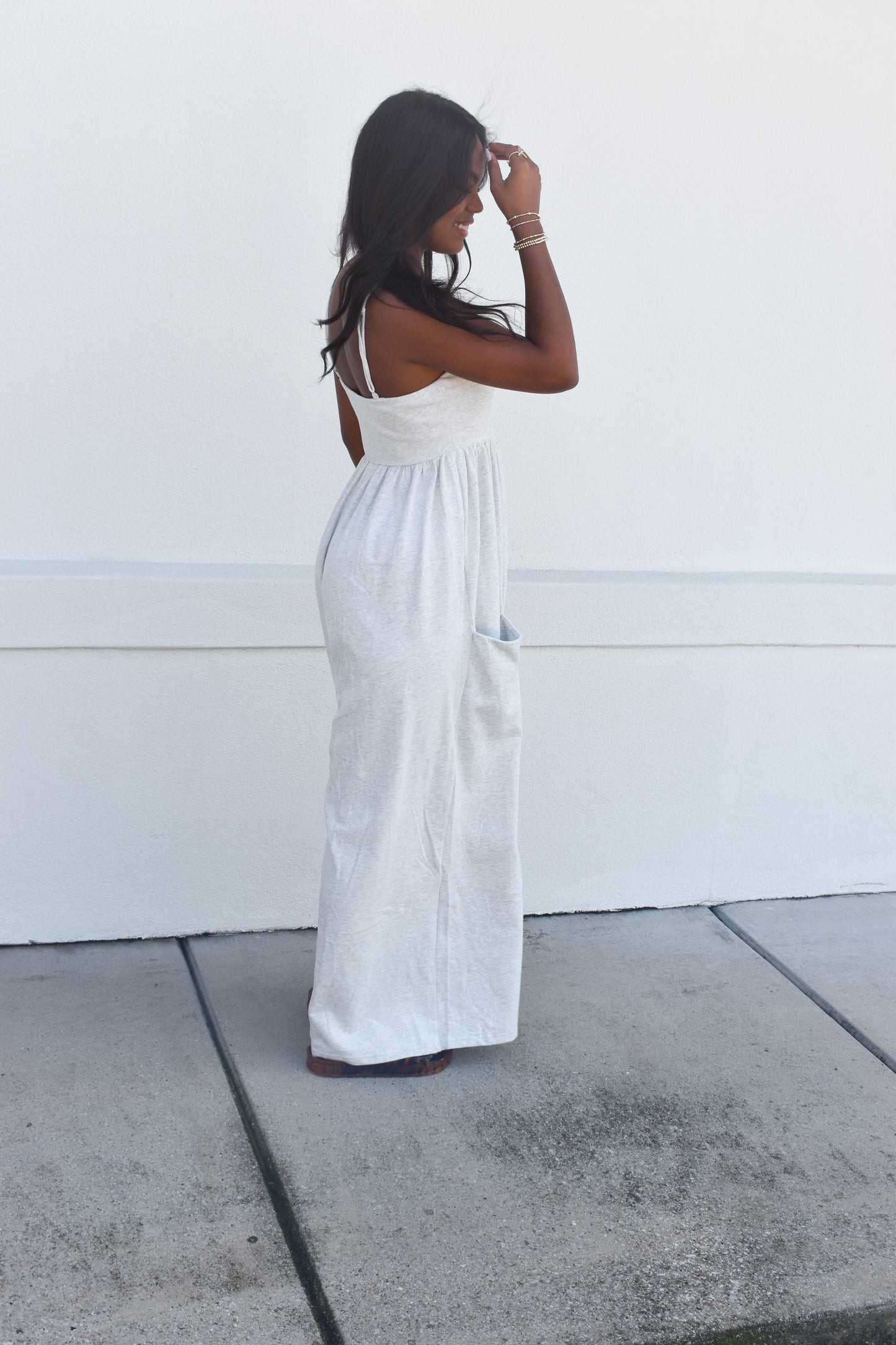 Strappy Empire Waist Wide Leg Jumpsuit