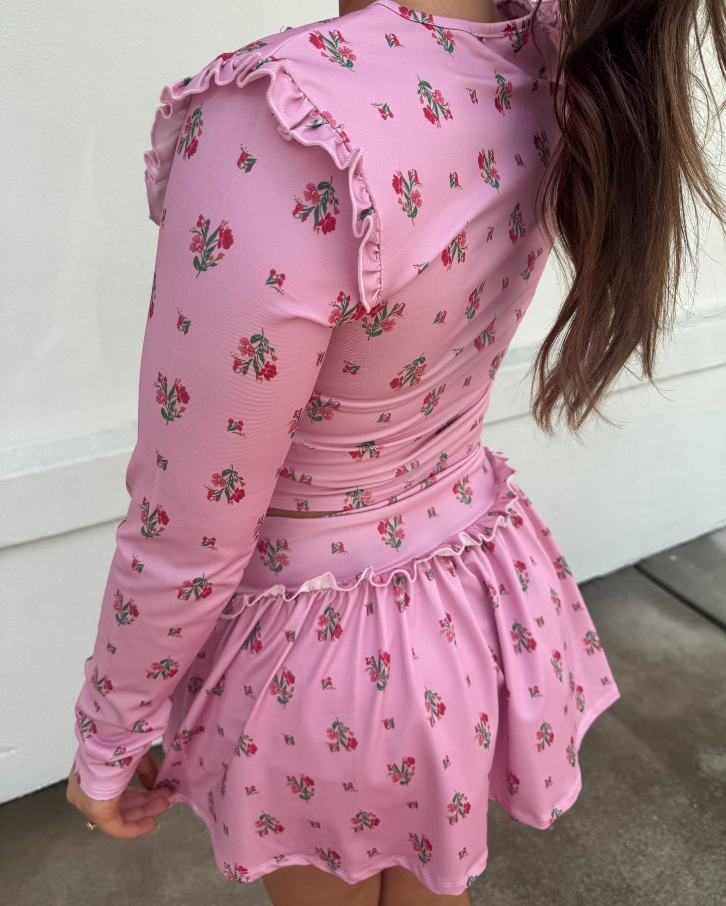 Floral Printed Center Front Ruched Top