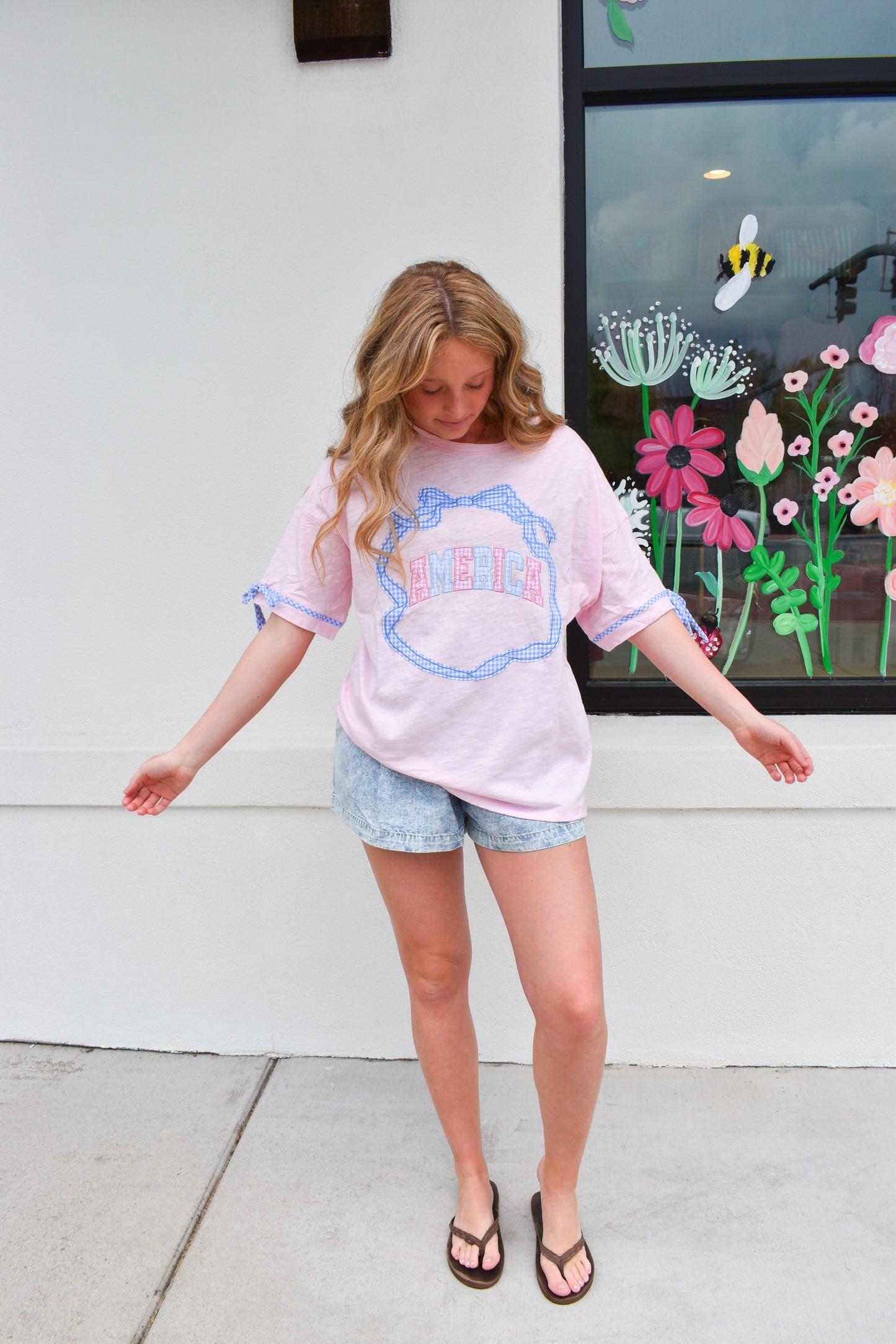 America Bow Gingham Top
