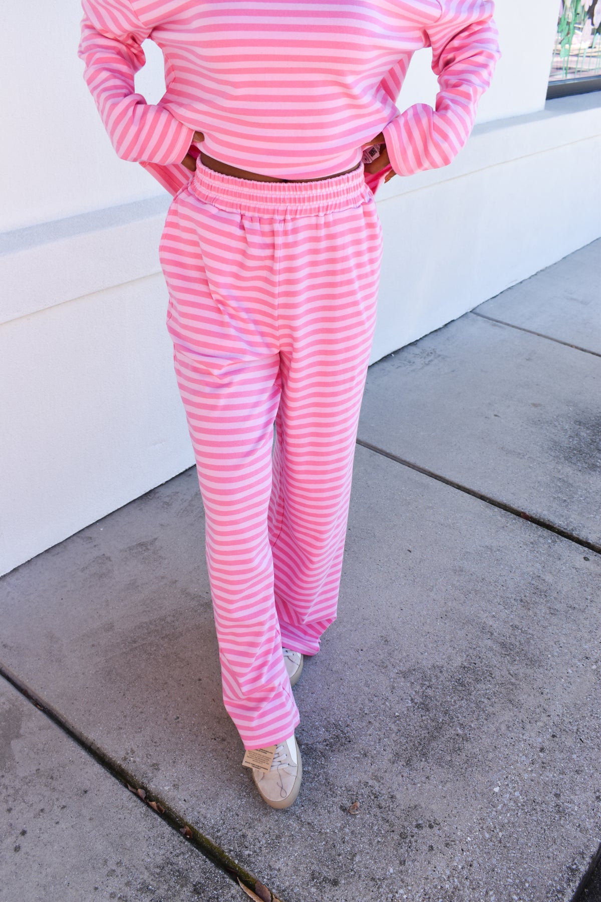 Hot Pink Striped Loungewear Pants