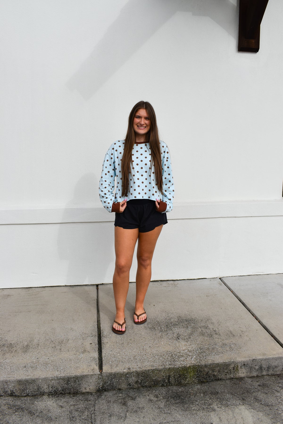 Polka Dot Top W/ Back Cutout