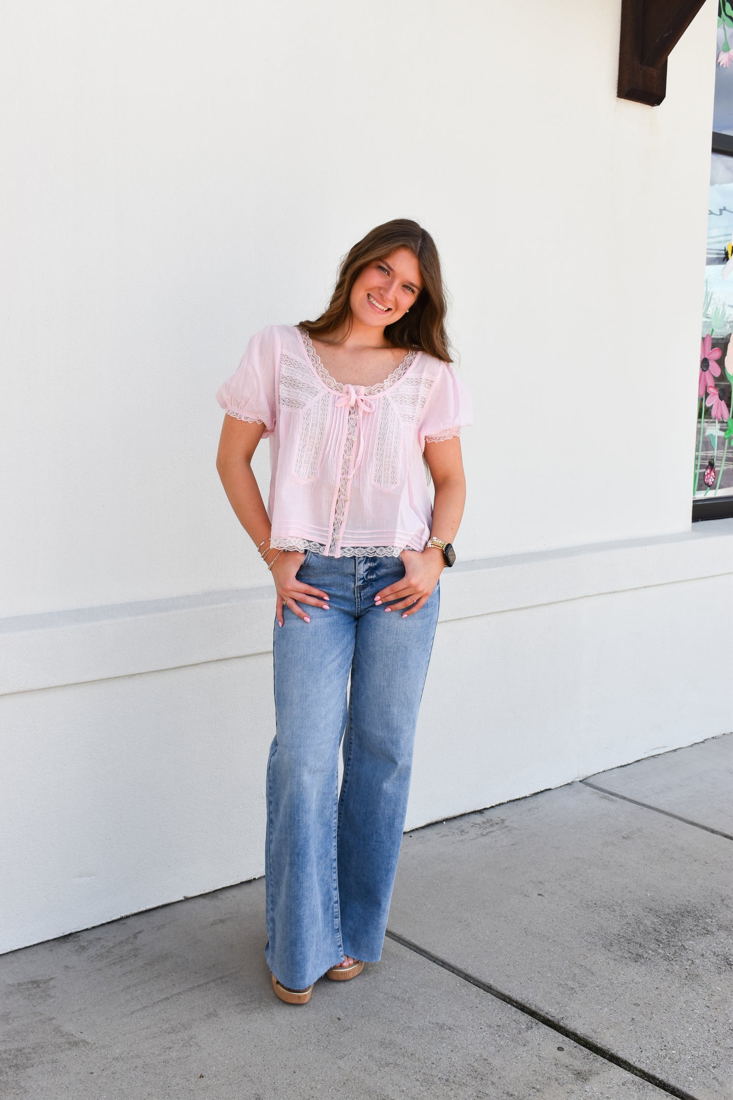 Lace & Lovely Top: Pink