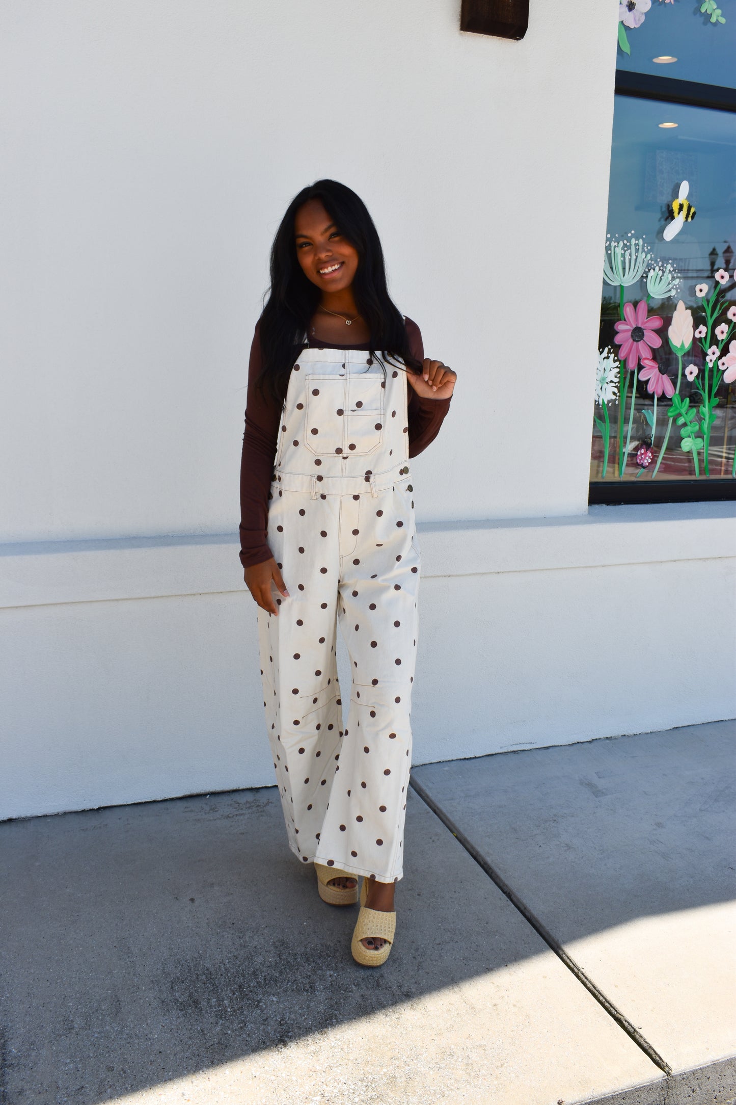 Polka Dot Twill Overalls