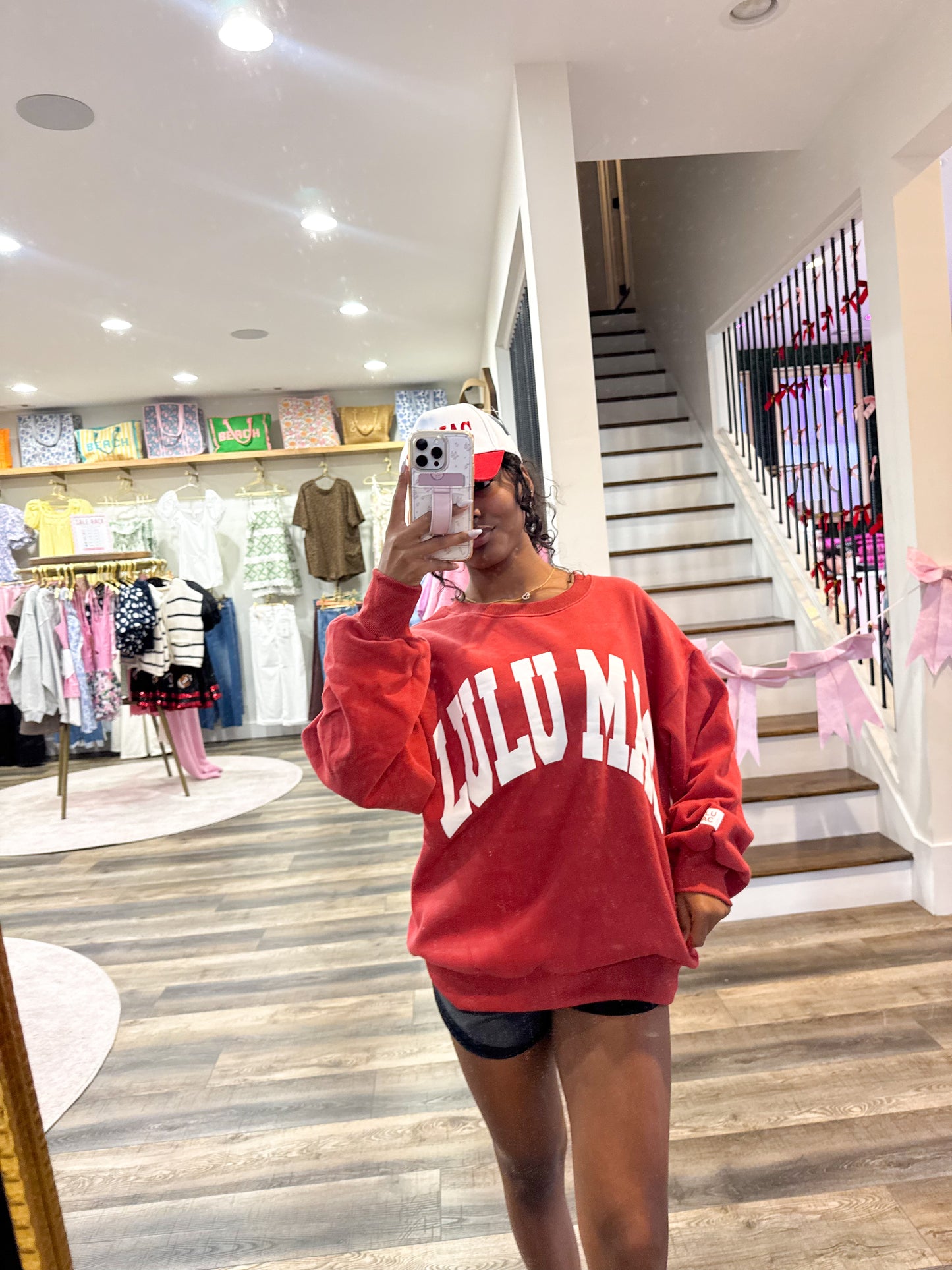 Lulu Mac Sweatshirt Crimson/White