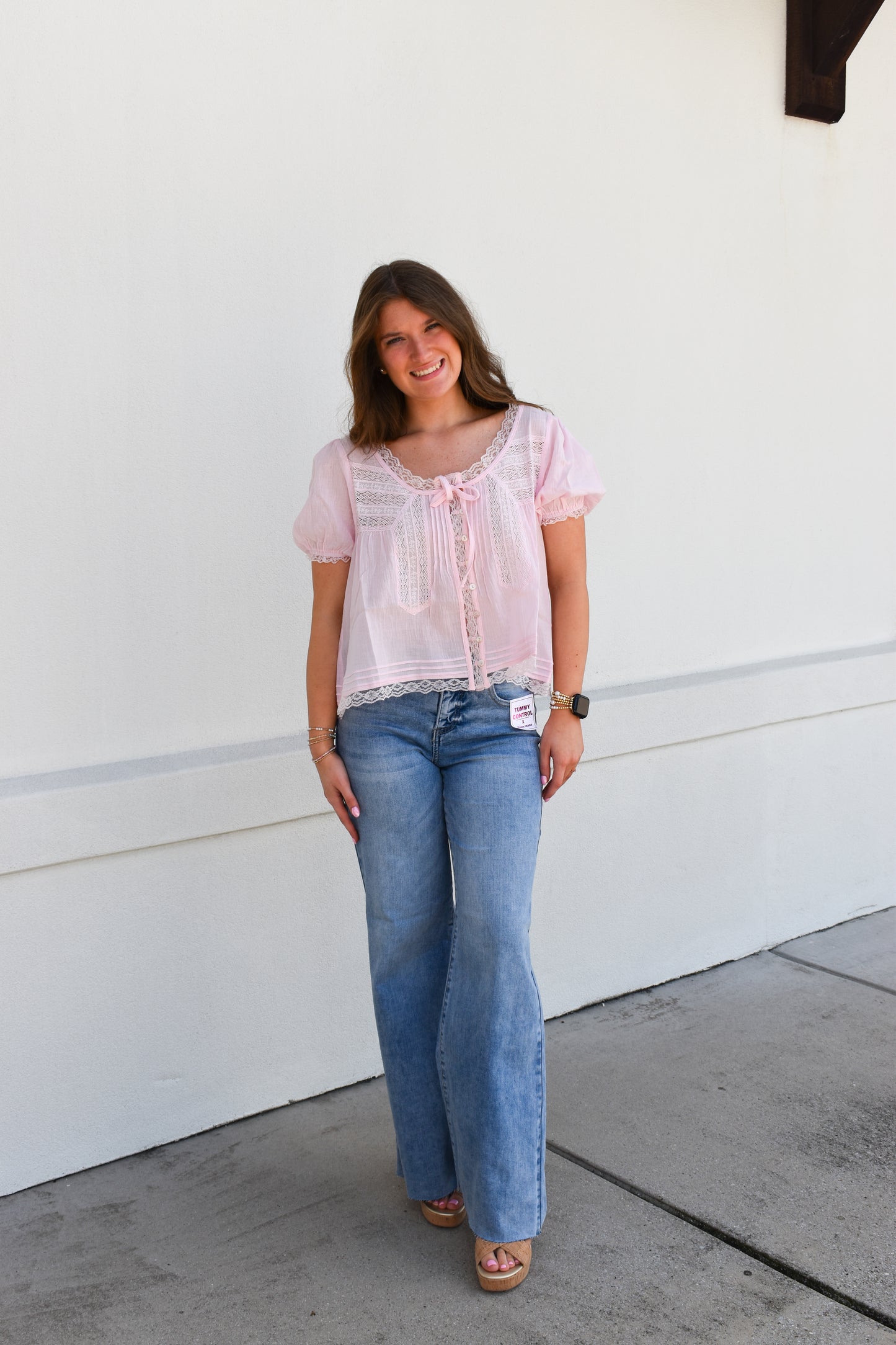 Lace & Lovely Top: Pink