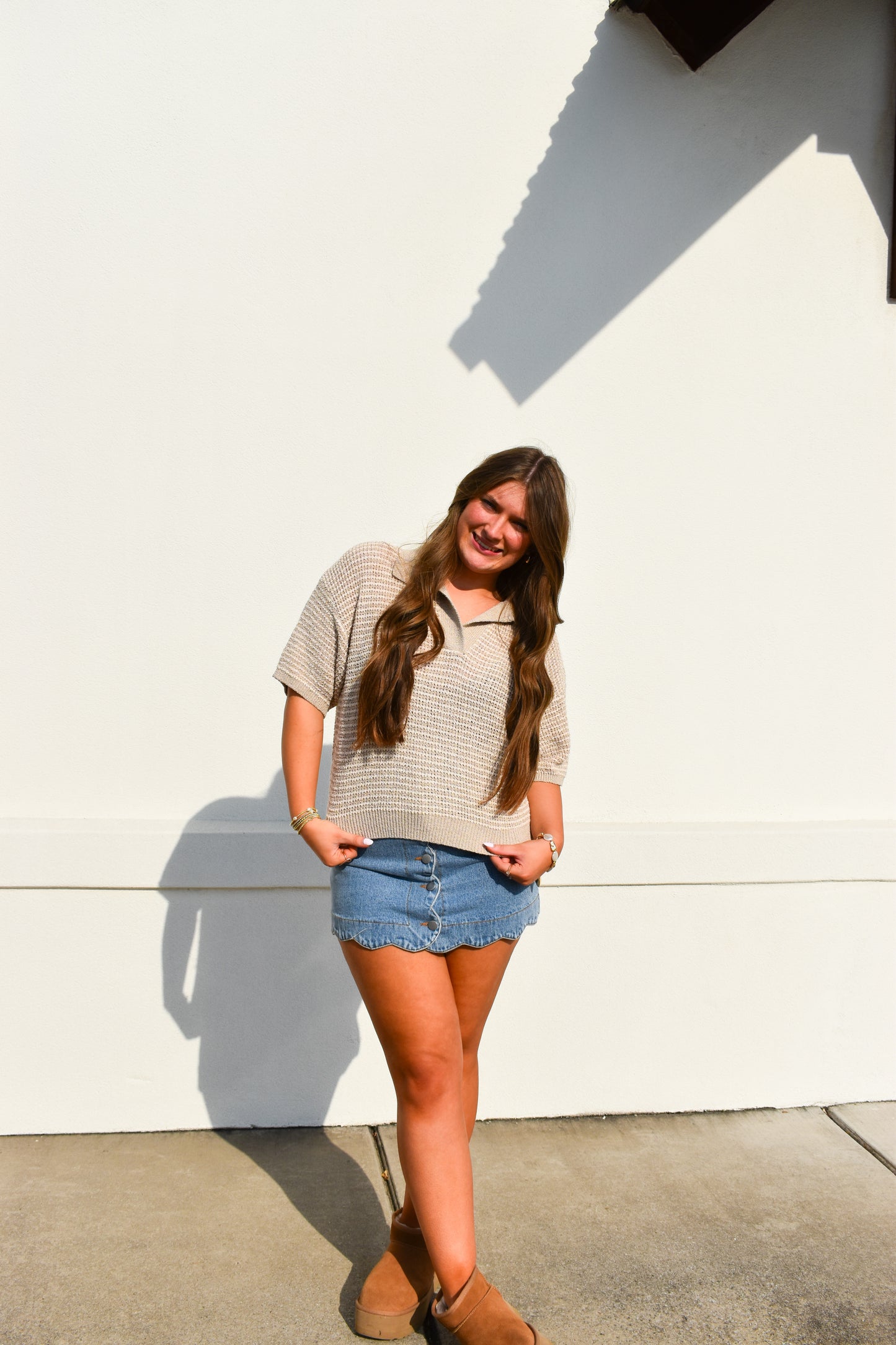 Rowan Collared Knitted Top