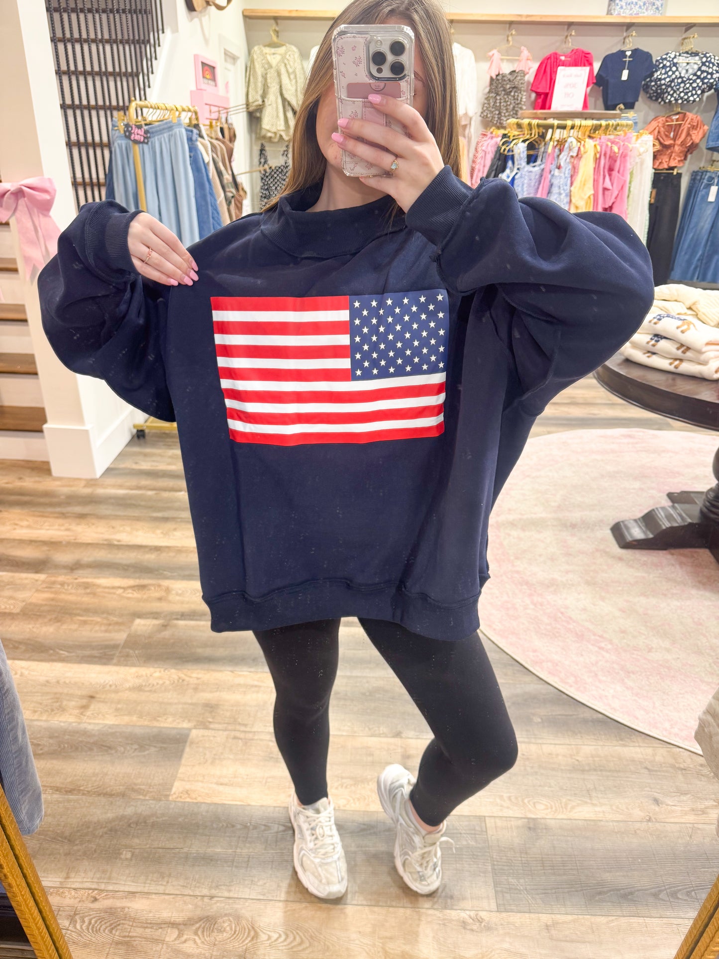 USA/Flag Reversible Mockneck