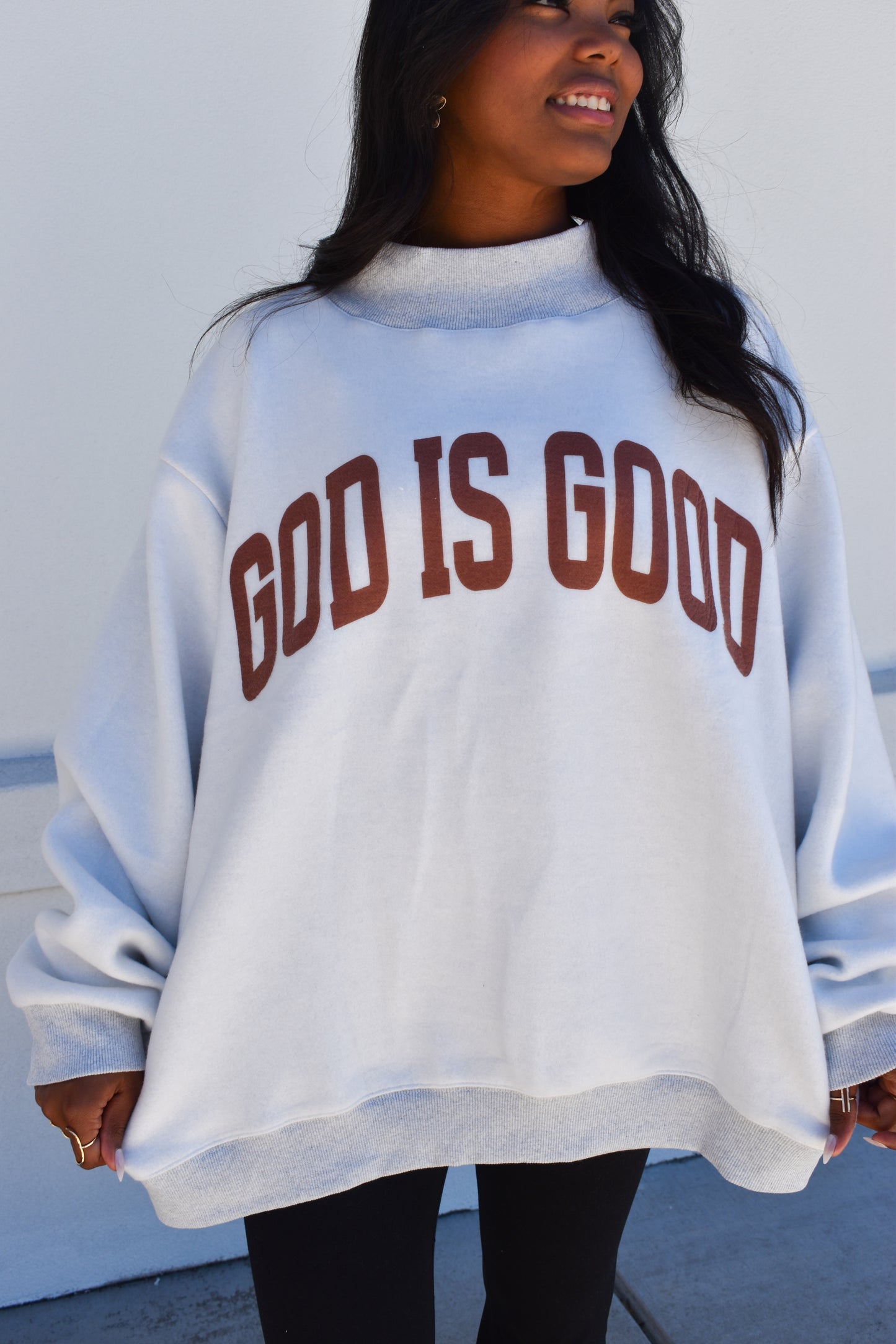 'JESUS & GOD IS GOOD' Reversible Mockneck: Pink