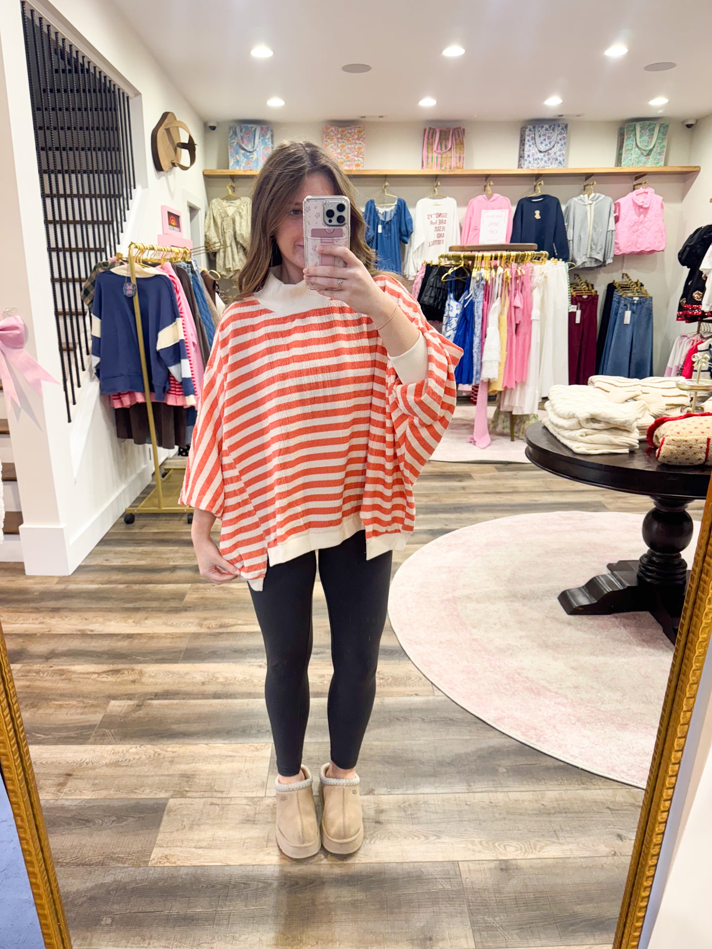 Stripe Oversized Mockneck