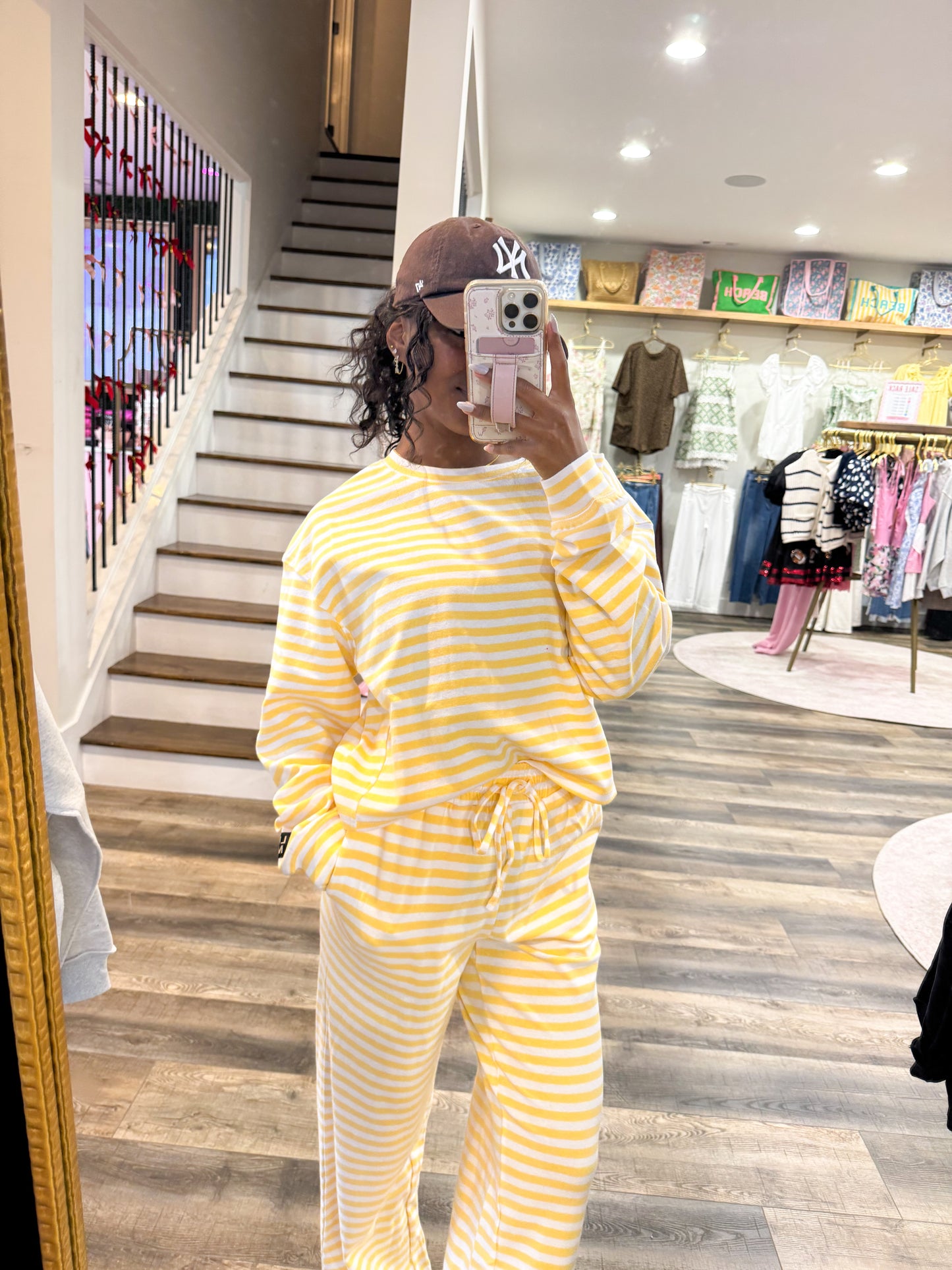 Lulu Mac Stripe Lounge Pant: Yellow