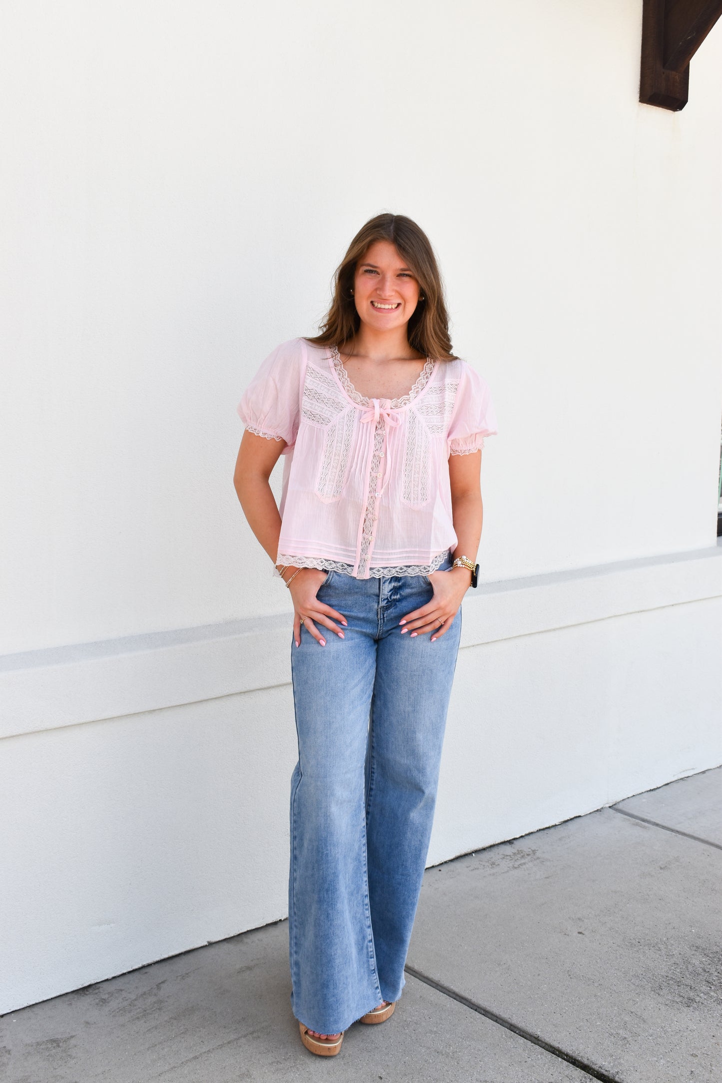 Lace & Lovely Top: Pink