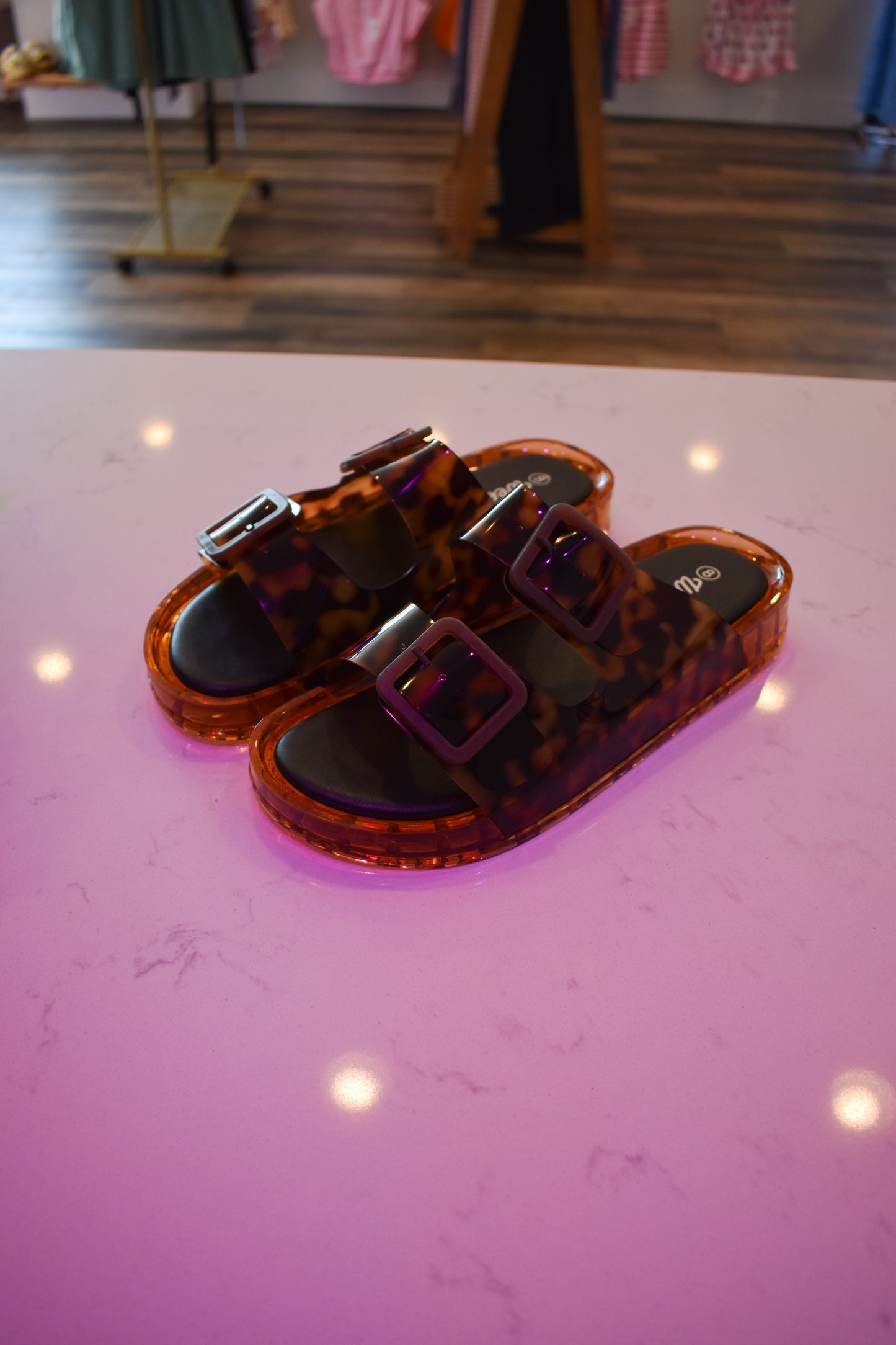 Leopard Jelly Sandals