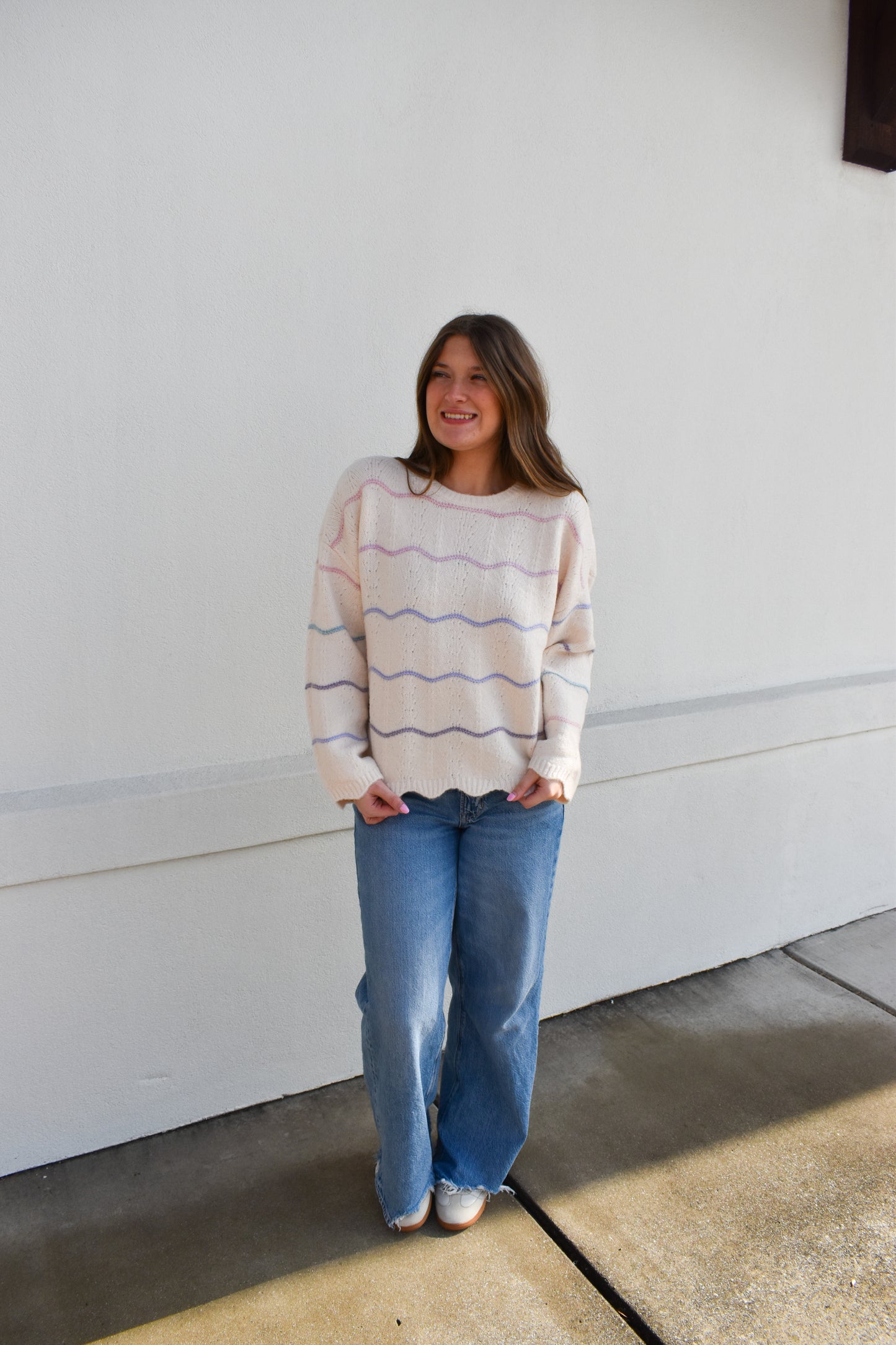 Scallop Ombre Wool Sweater