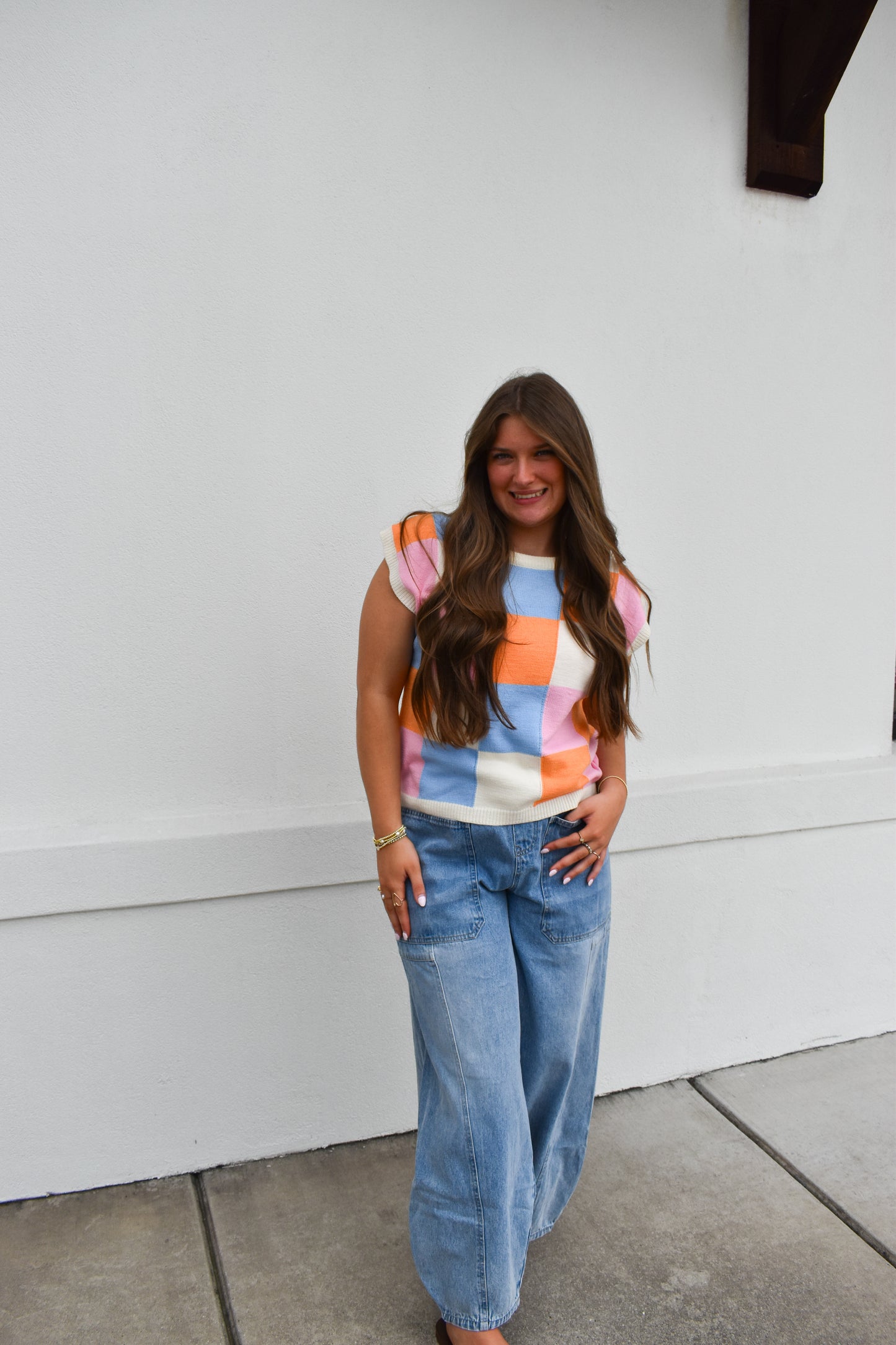 Checkered Sweater Vest