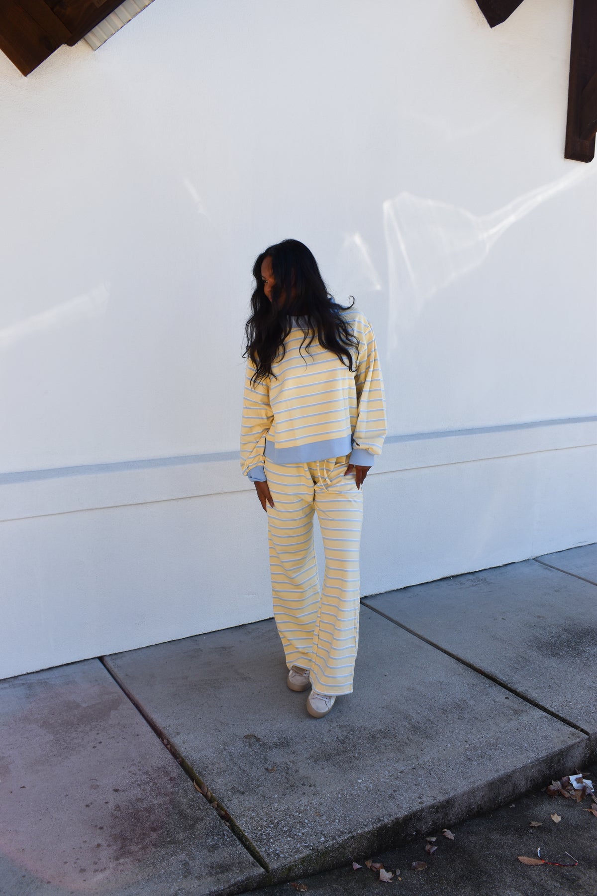 Striped Pants: Baby Blue/Lemon