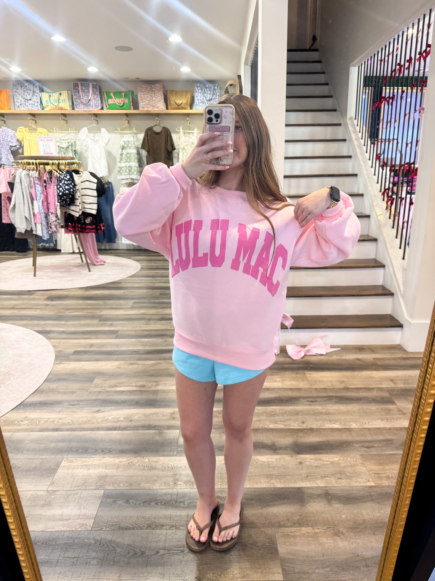 Lulu Mac Sweatshirt: Light Pink/Pink Puff